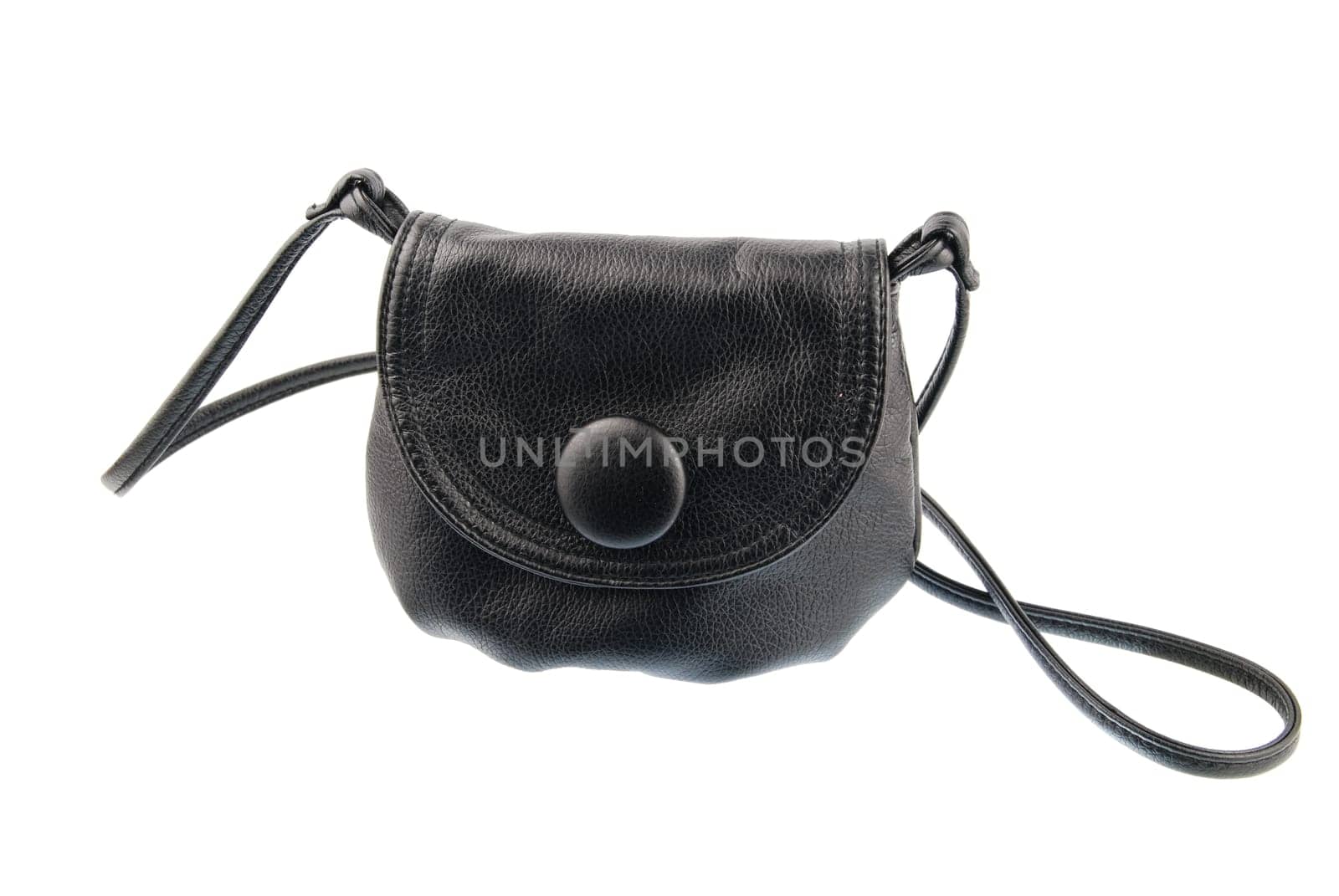 black woman leather bag isolated on white background