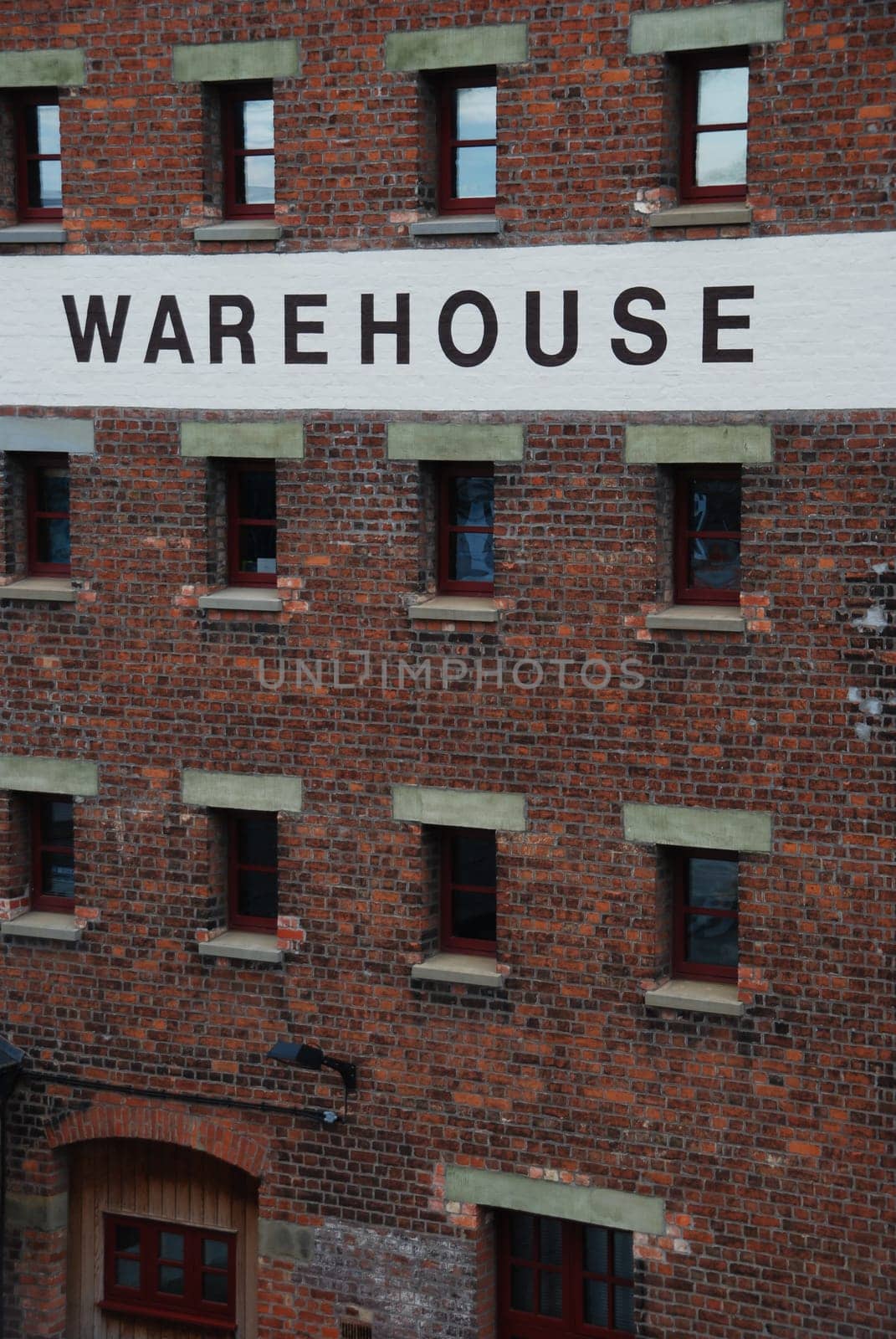 typical british architecture of a antique warehouse building in Gloucester docks