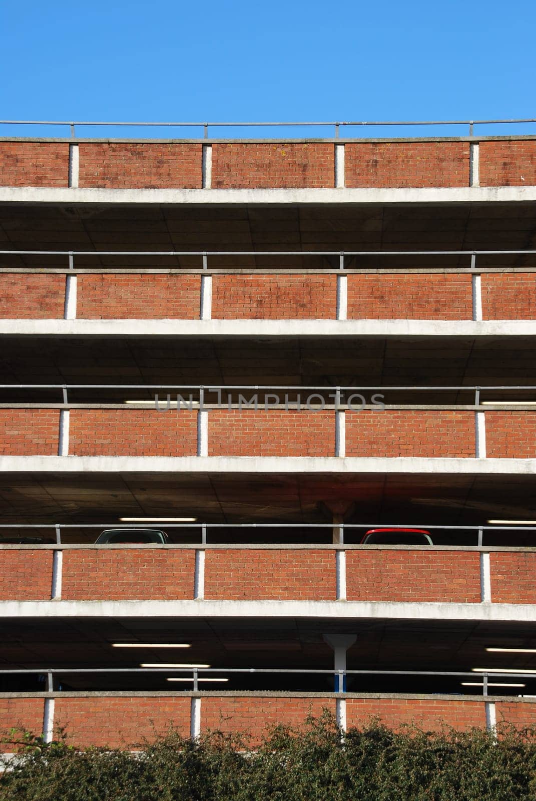 empty parking facility on a tall brick building