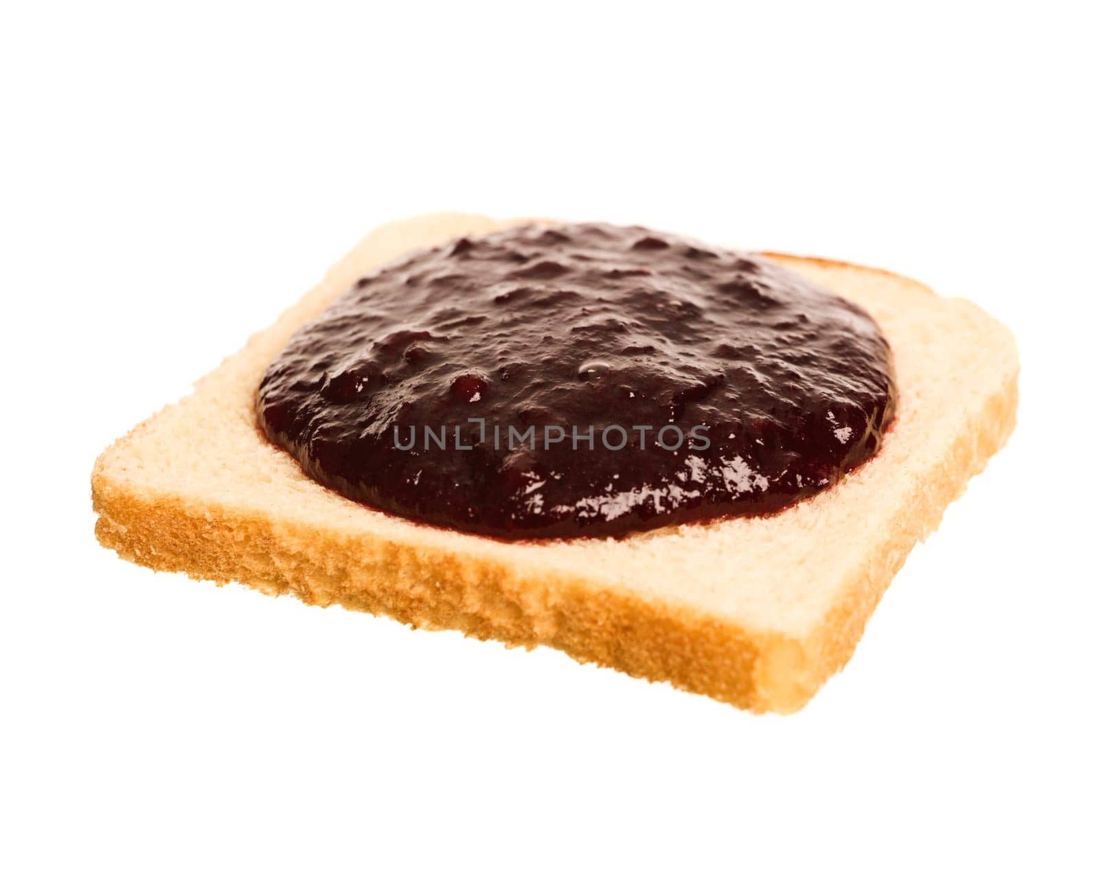 Jam sandwich isolated on white background