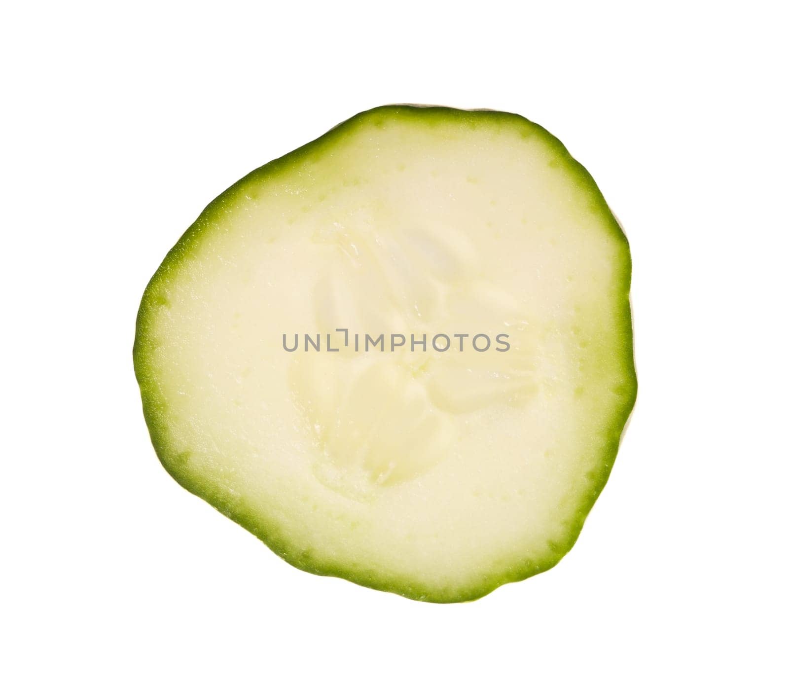 Slice of cucumber isolated on white background