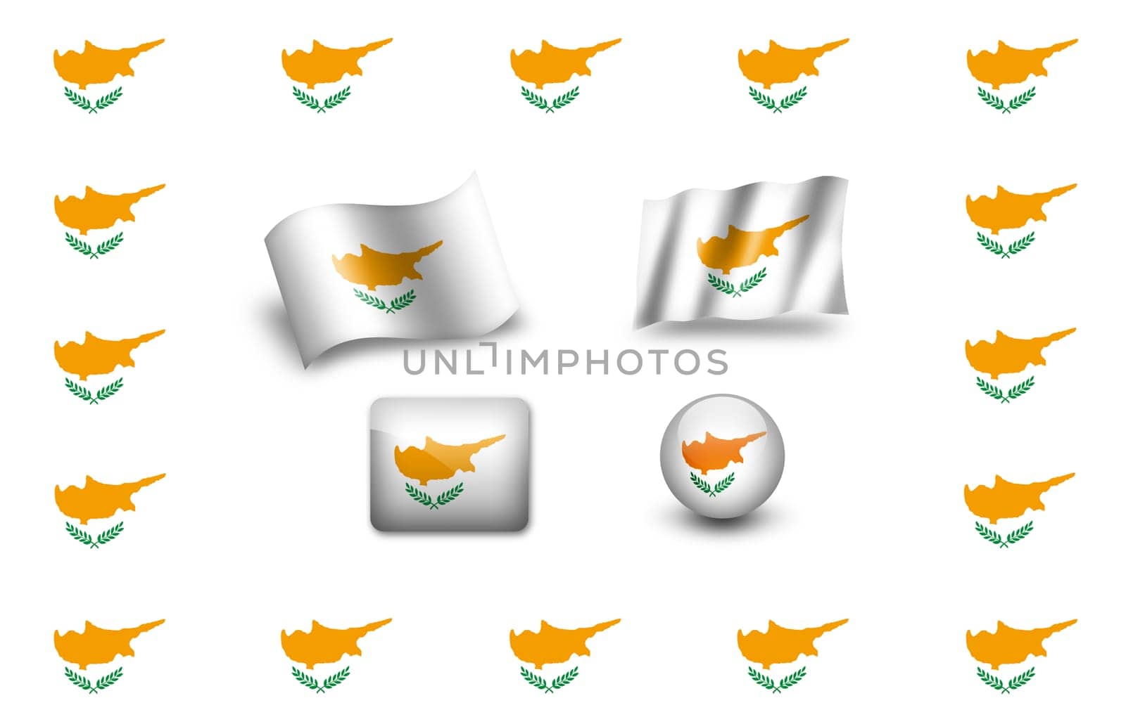 Cyprus flag.  icon set. flags frame.