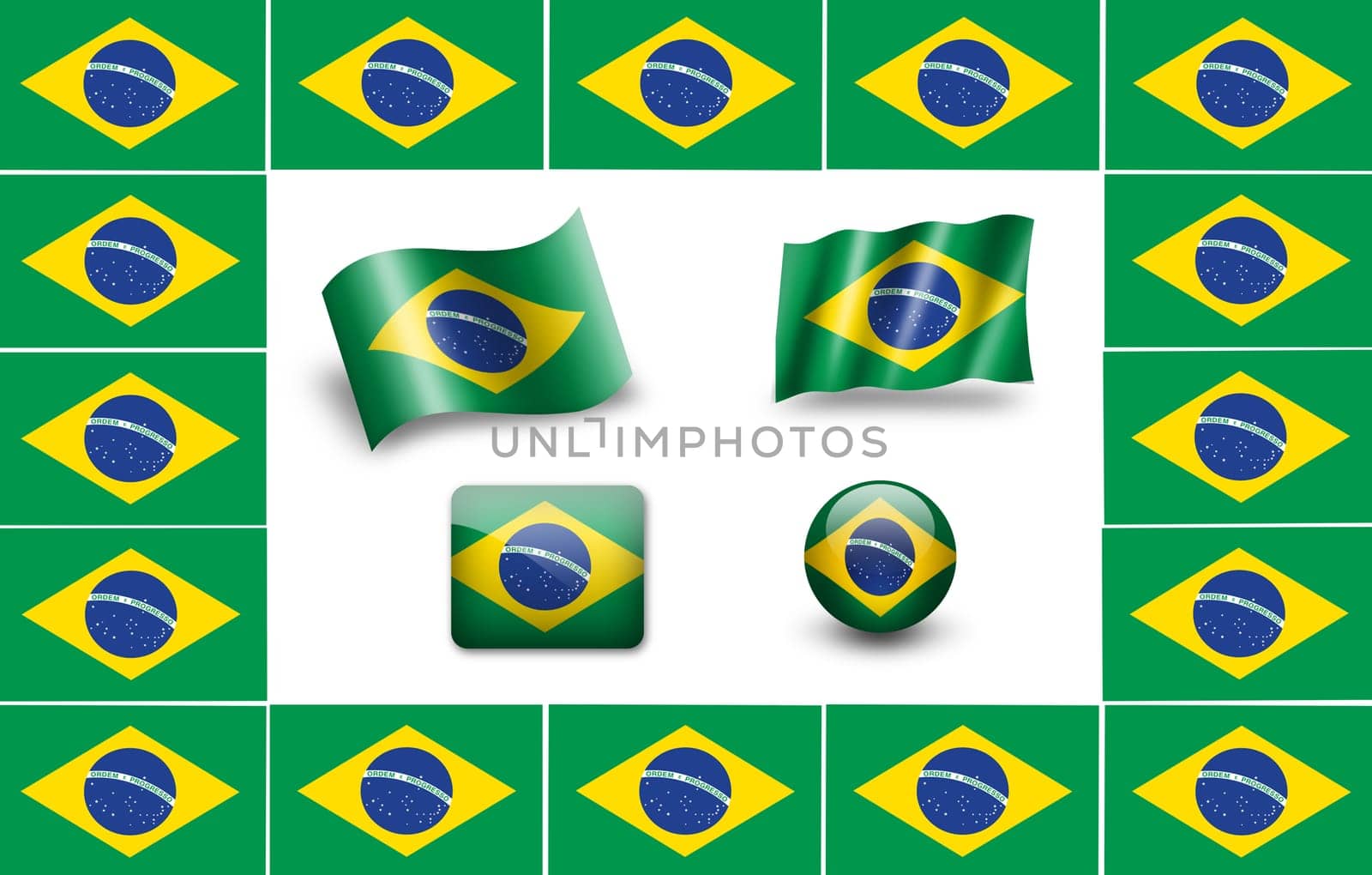 flag of Brazil. Brazilia flag. icon set