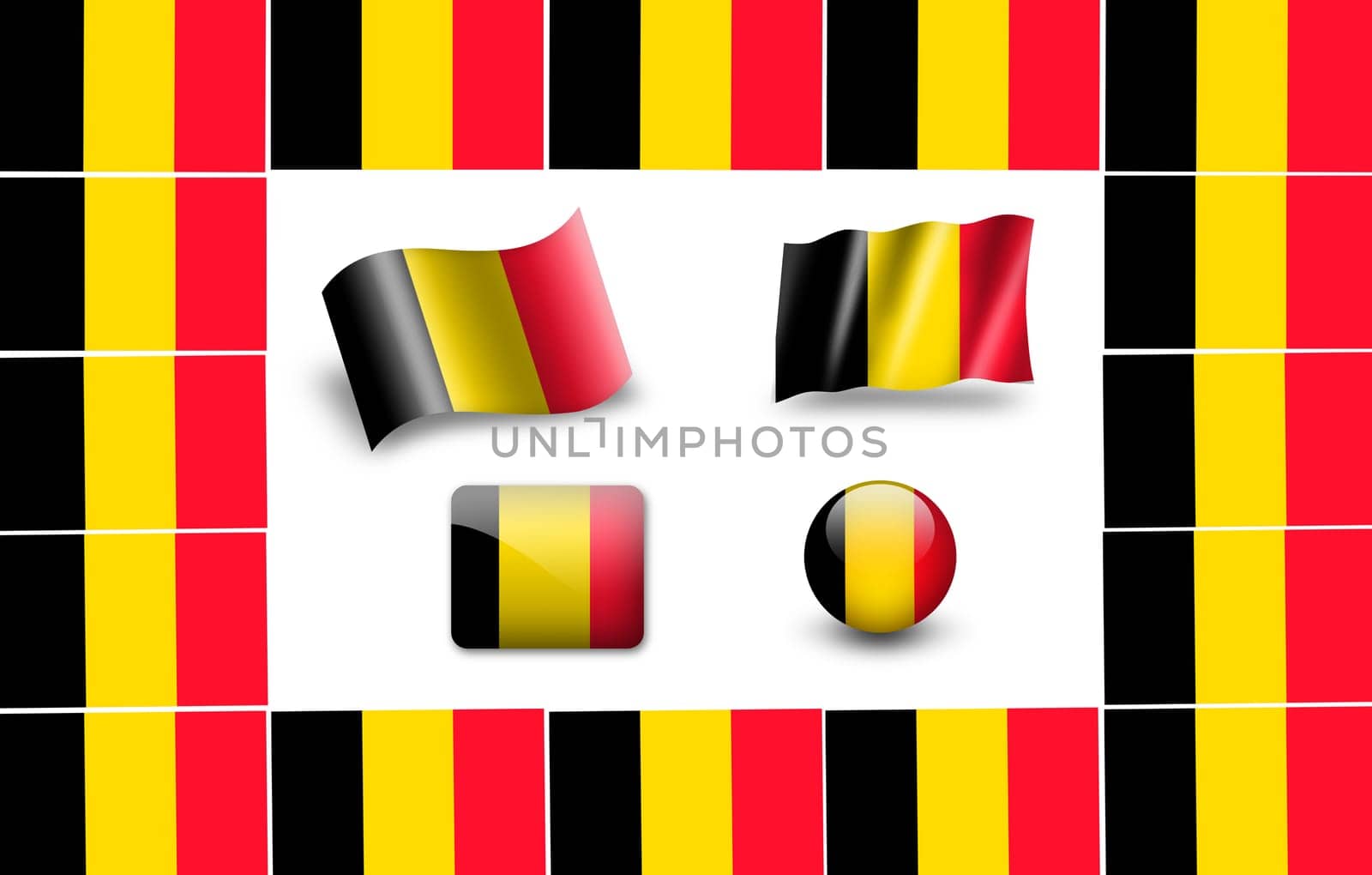 flag of Belgium. icon set