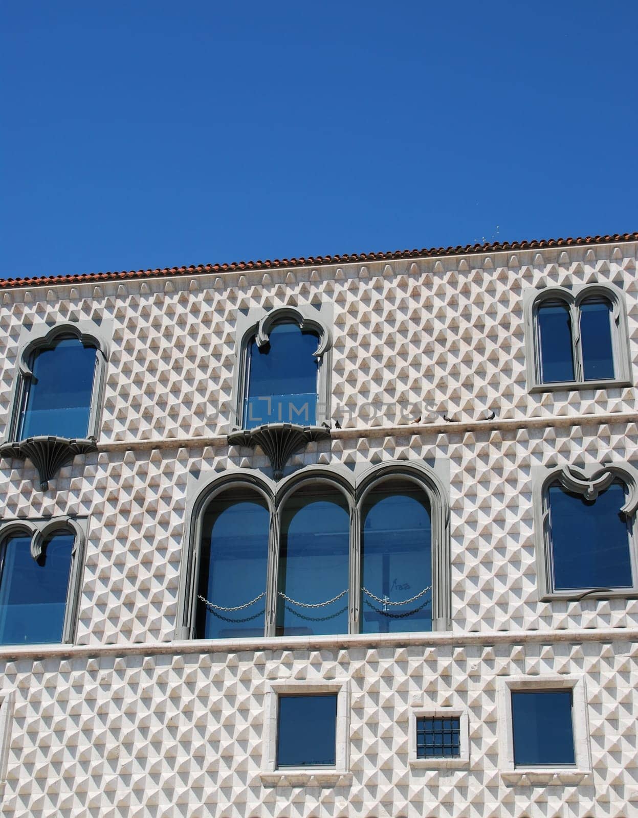 House of diamond-shaped spikes or Casa dos Bicos in the Alfama district in Lisbon, Portugal