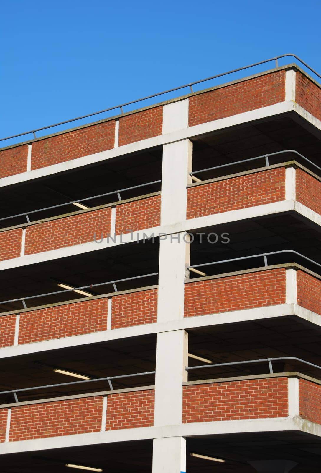 empty parking facility on a tall brick building