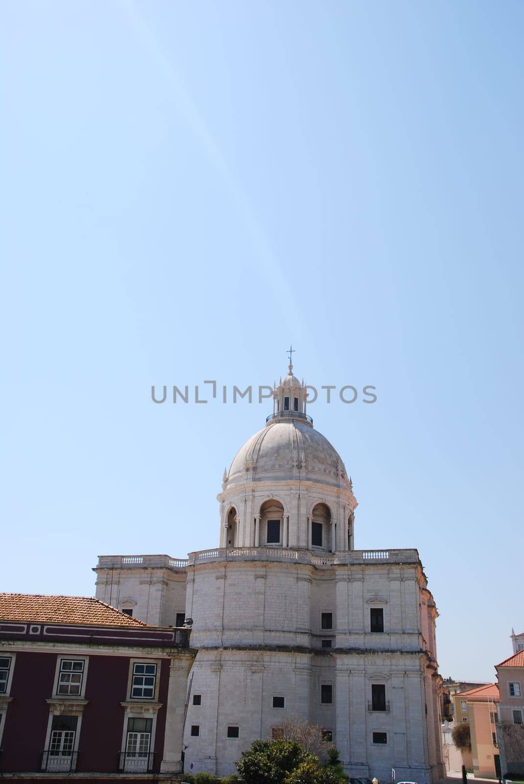famous Pantheon or Santa Engracia church in Lisbon, Portugal (blue sky background)