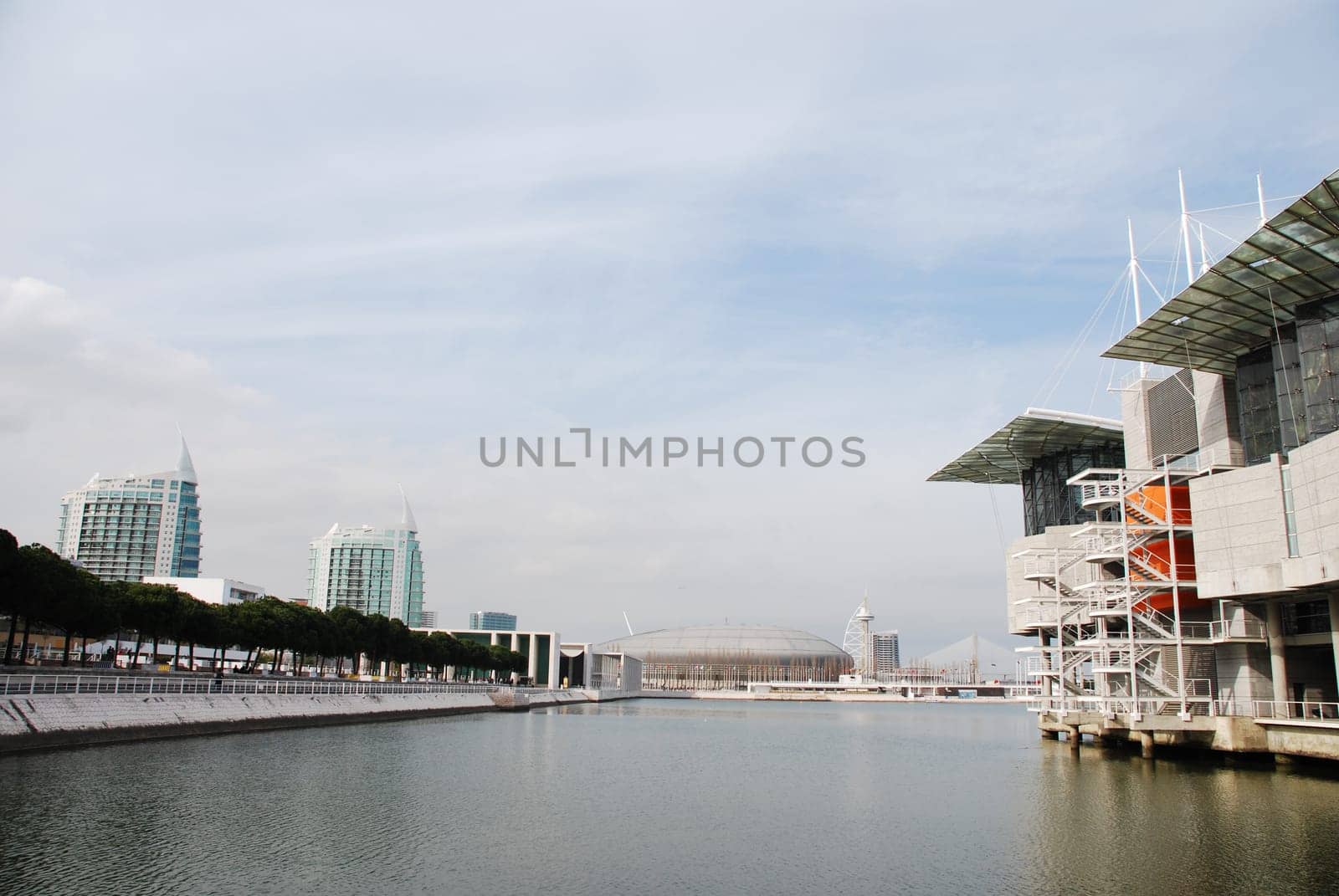 LISBON - MARCH 22: modern Oceanarium building in Nations Park at Lisbon, Portugal on March 22, 2010 - Lisbon, Portugal