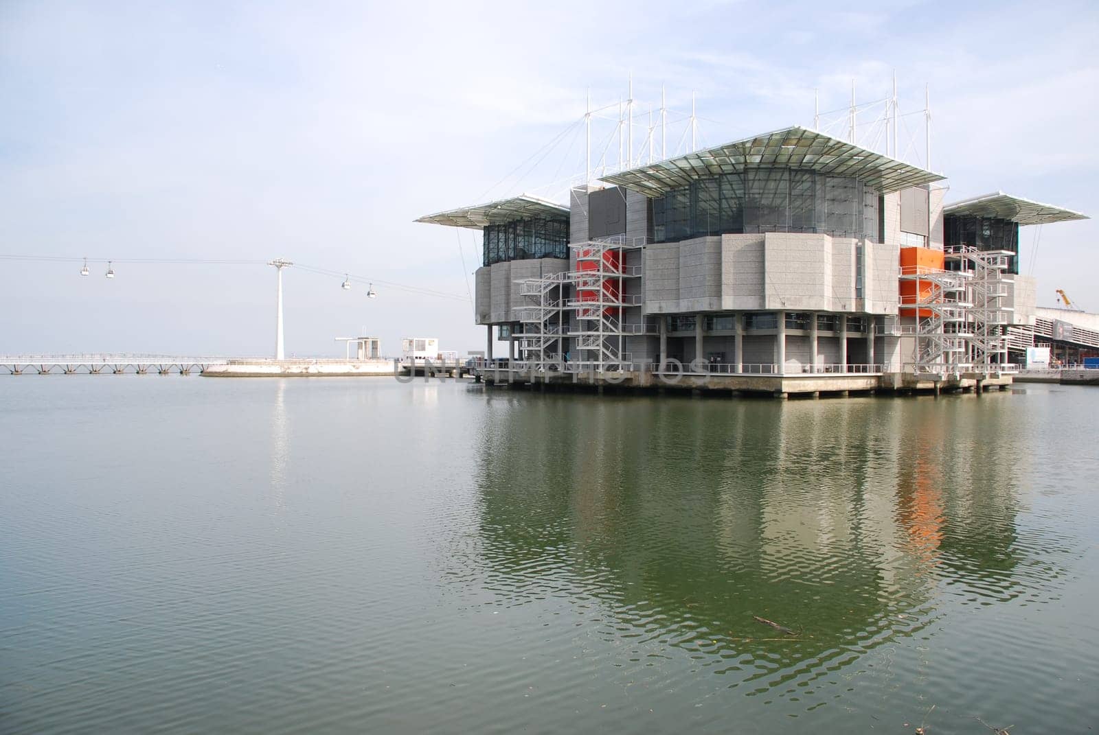 LISBON - MARCH 22: modern Oceanarium building in Nations Park at Lisbon, Portugal on March 22, 2010 - Lisbon, Portugal