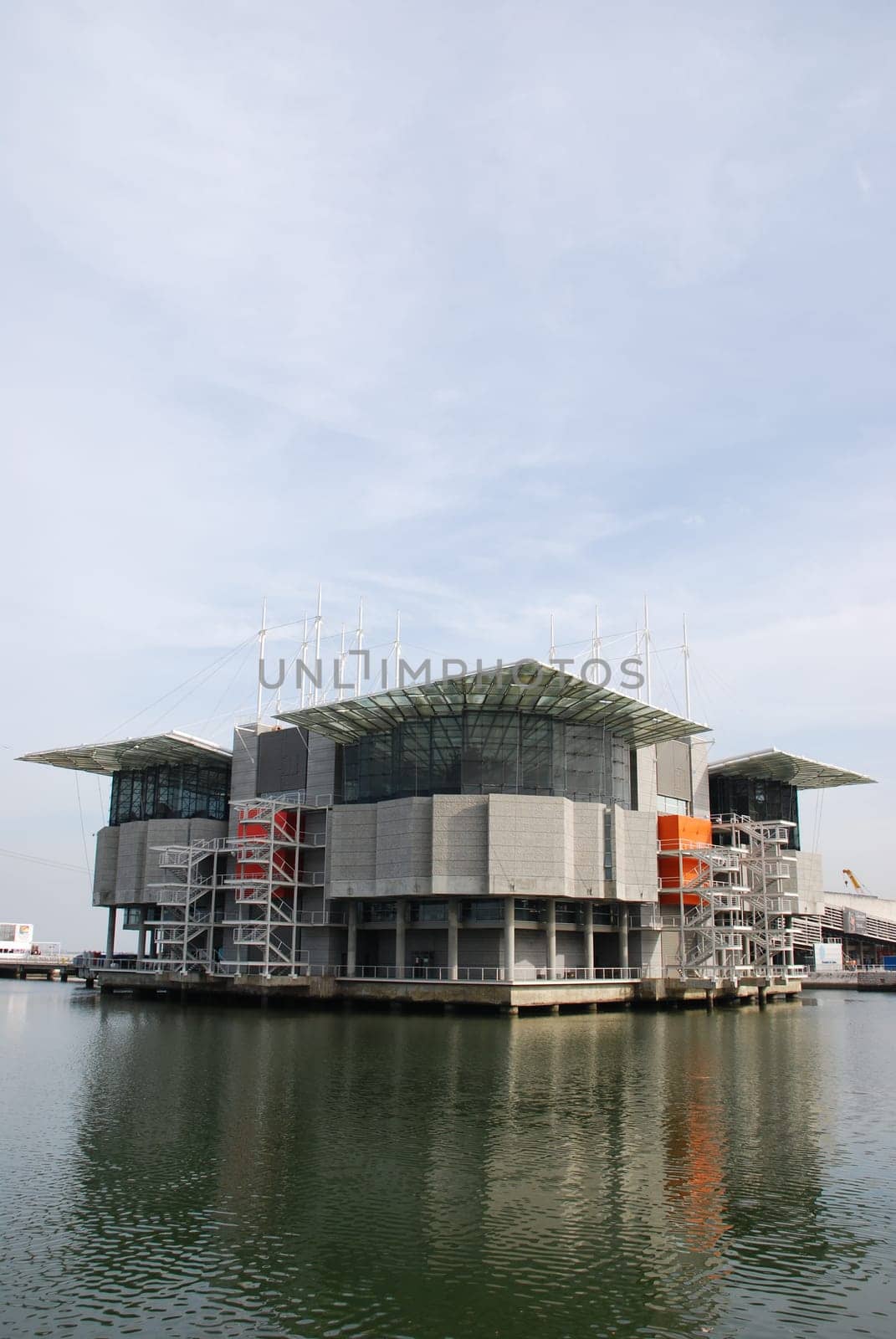 LISBON - MARCH 22: modern Oceanarium building in Nations Park at Lisbon, Portugal on March 22, 2010 - Lisbon, Portugal