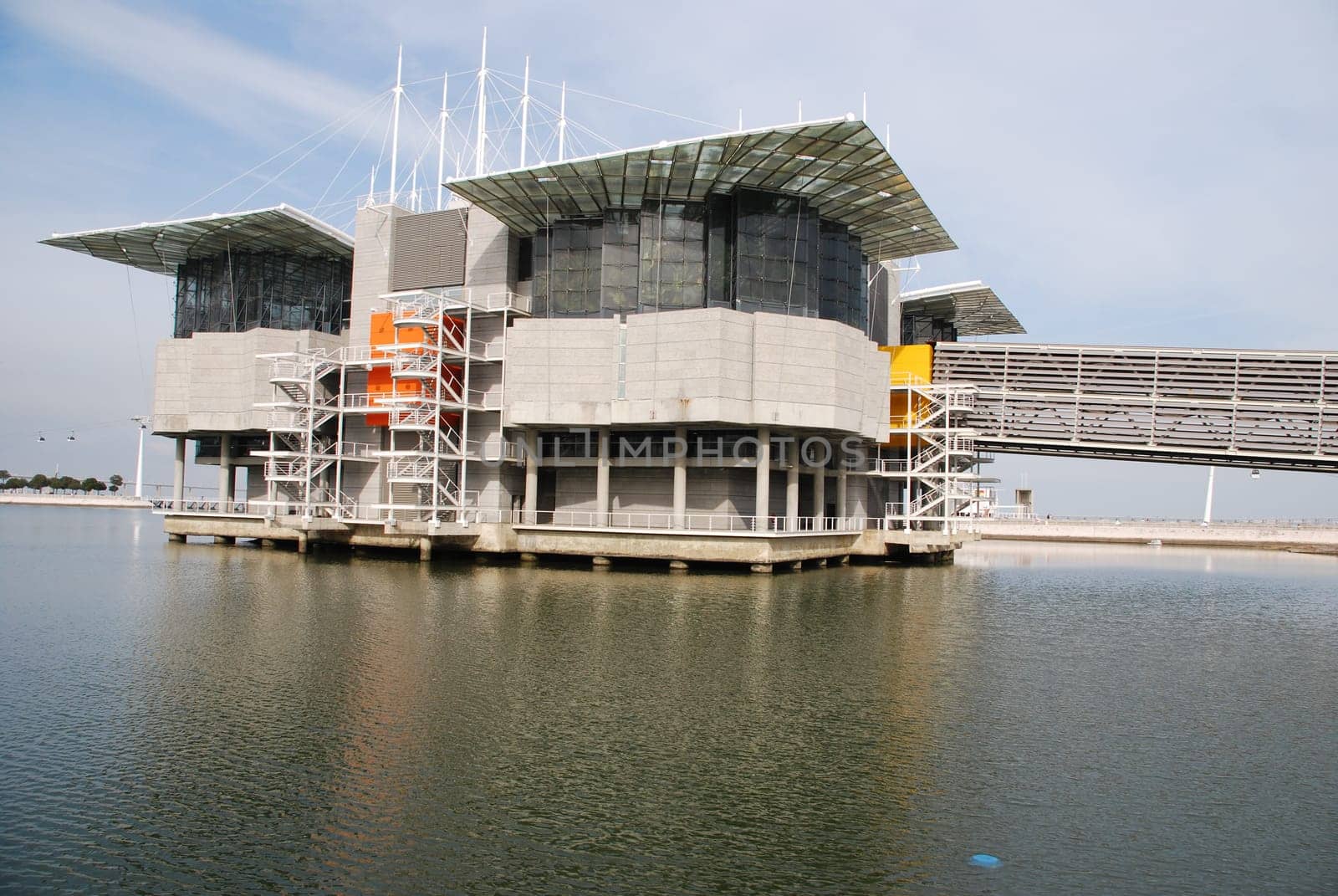 LISBON - MARCH 22: modern Oceanarium building in Nations Park at Lisbon, Portugal on March 22, 2010 - Lisbon, Portugal