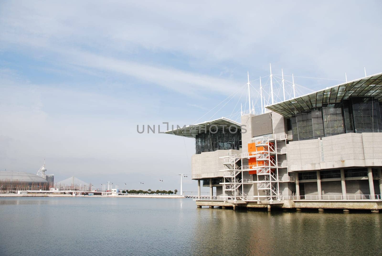 LISBON - MARCH 22: modern Oceanarium building in Nations Park at Lisbon, Portugal on March 22, 2010 - Lisbon, Portugal