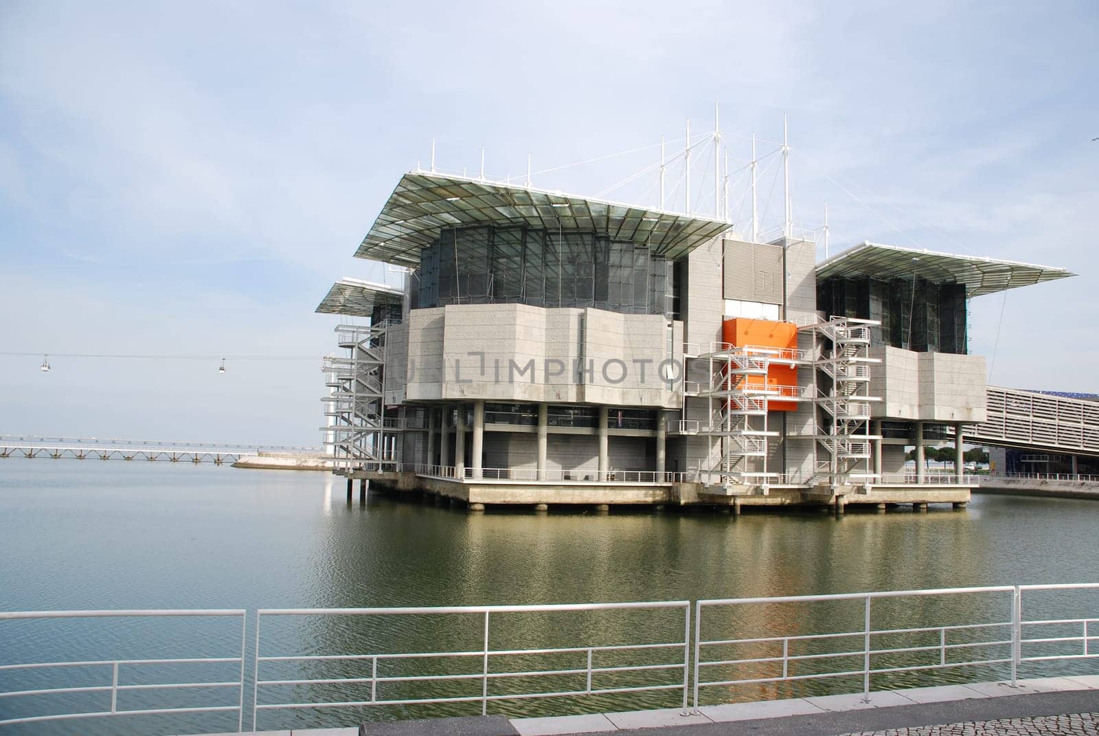LISBON - MARCH 22: modern Oceanarium building in Nations Park at Lisbon, Portugal on March 22, 2010 - Lisbon, Portugal