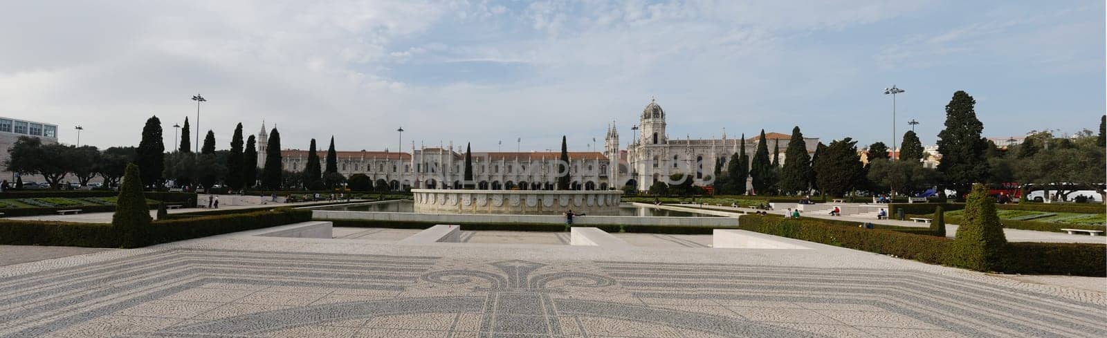 panoramic view of the famous Hieronymites Monastery landmark in Lisbon, Portugal