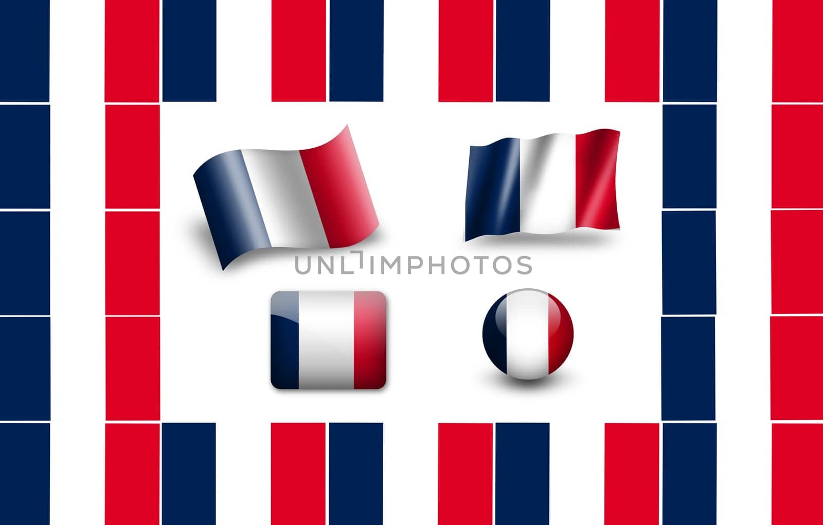 flag of France. icon set