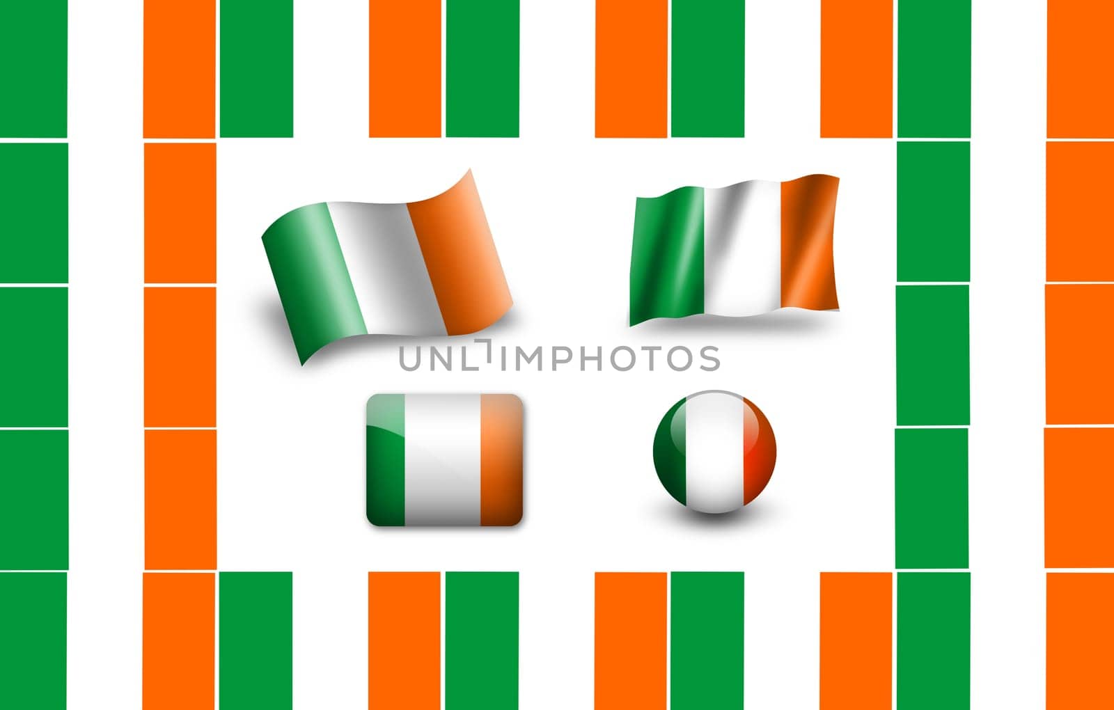 flag of Ireland. icon set
