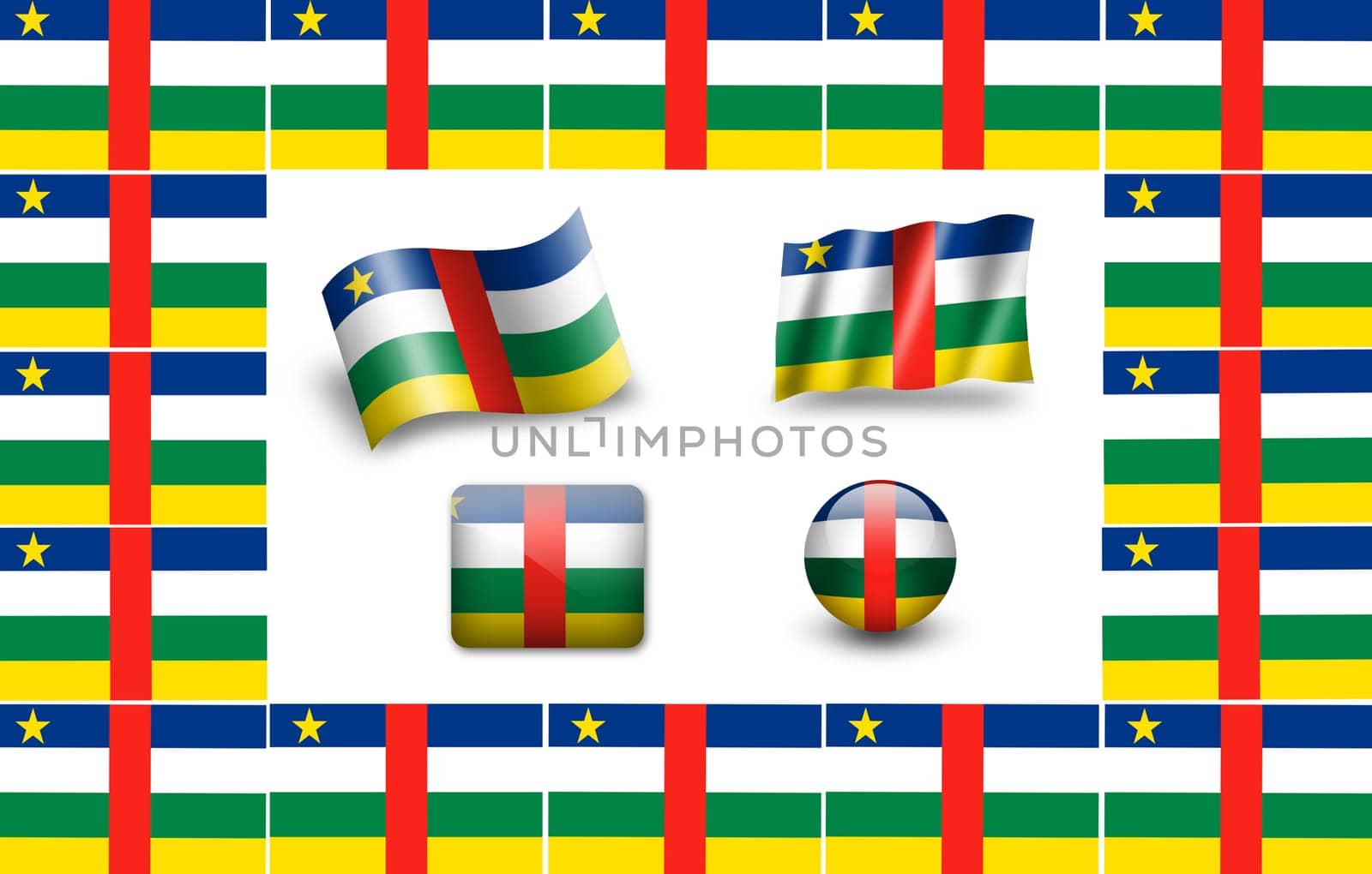 flag of Centlal African Repiblic. icon set.