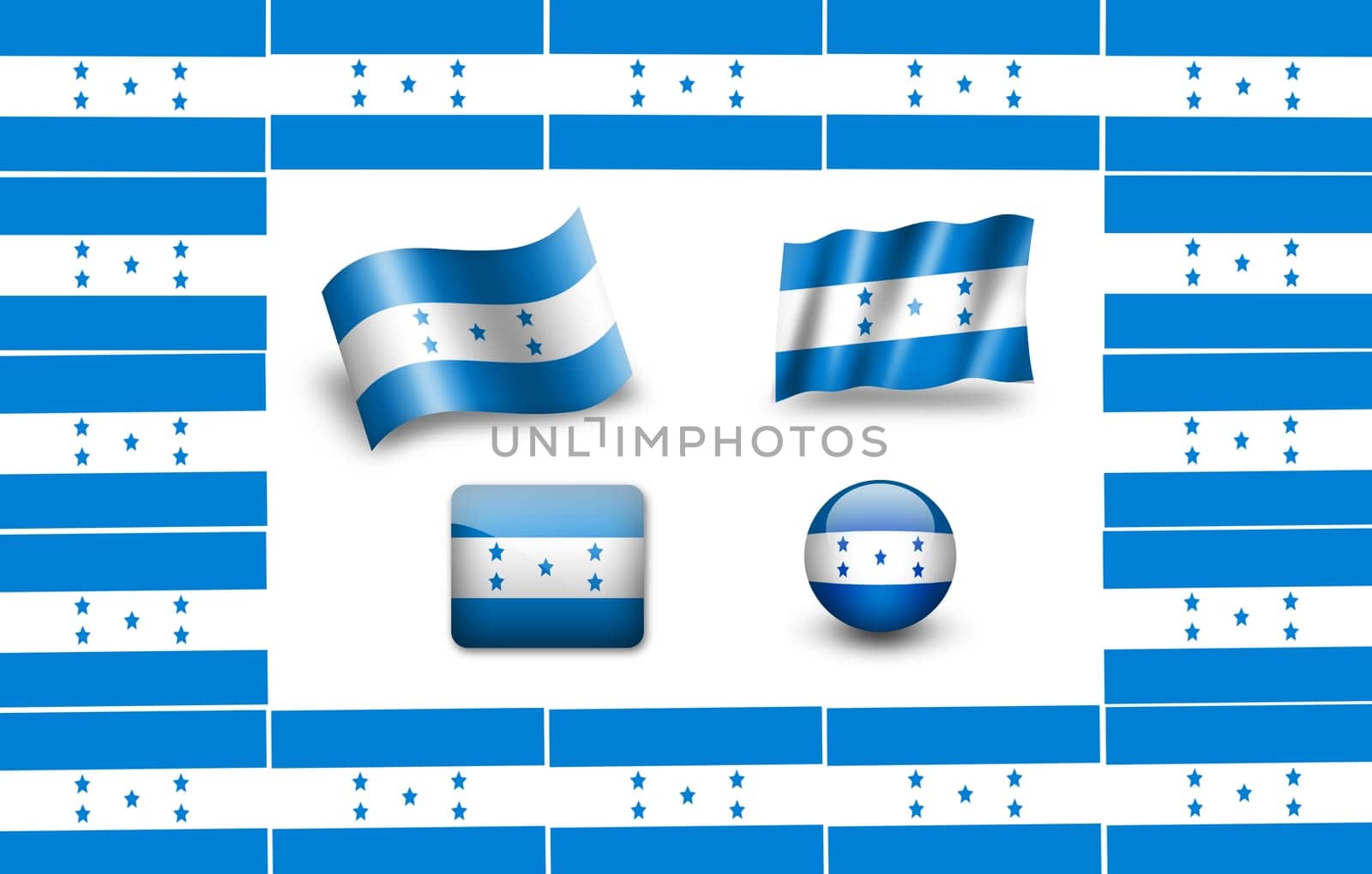 flag of Gonduras. icon set