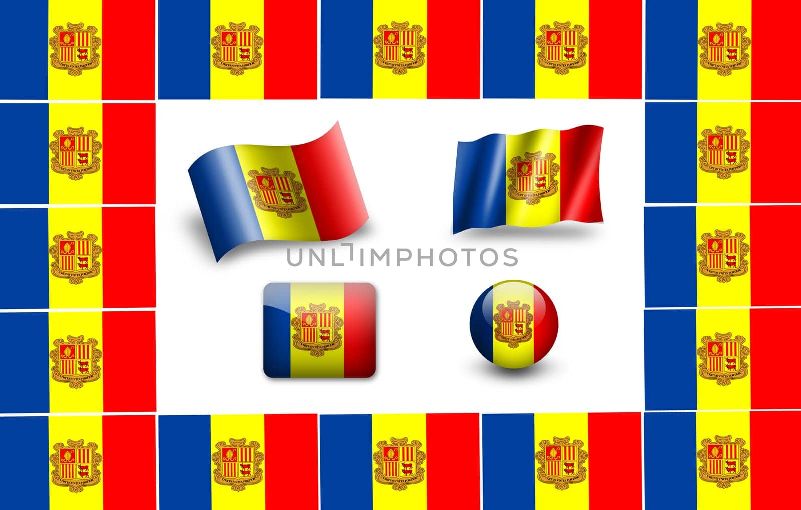 flag of Andora. icon set.