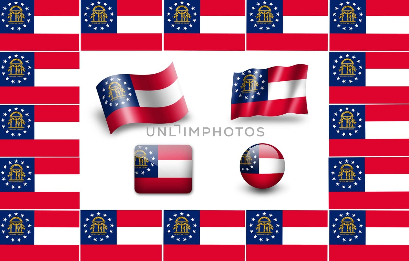 State of Georgia flag. icon set.
