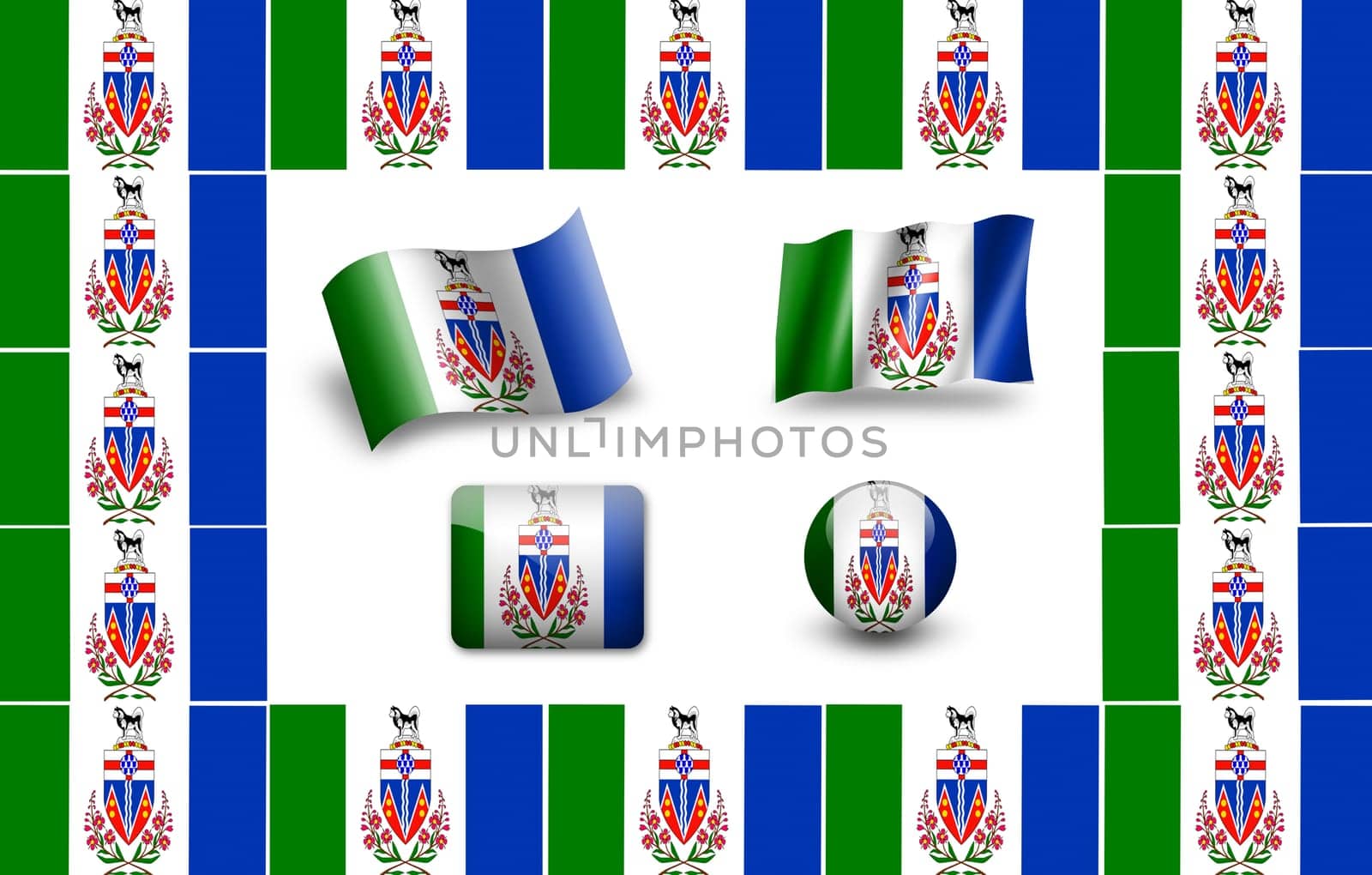 flag of Yukon. icon set