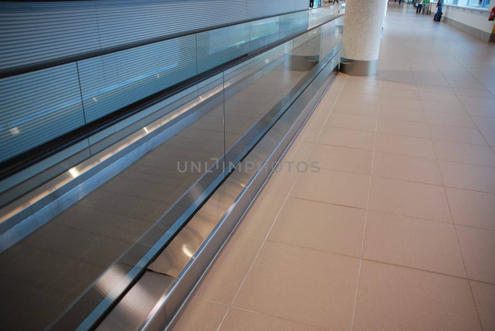 moving escalator in a international airport