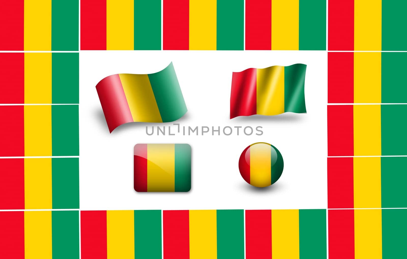 flag of Guinea. icon set