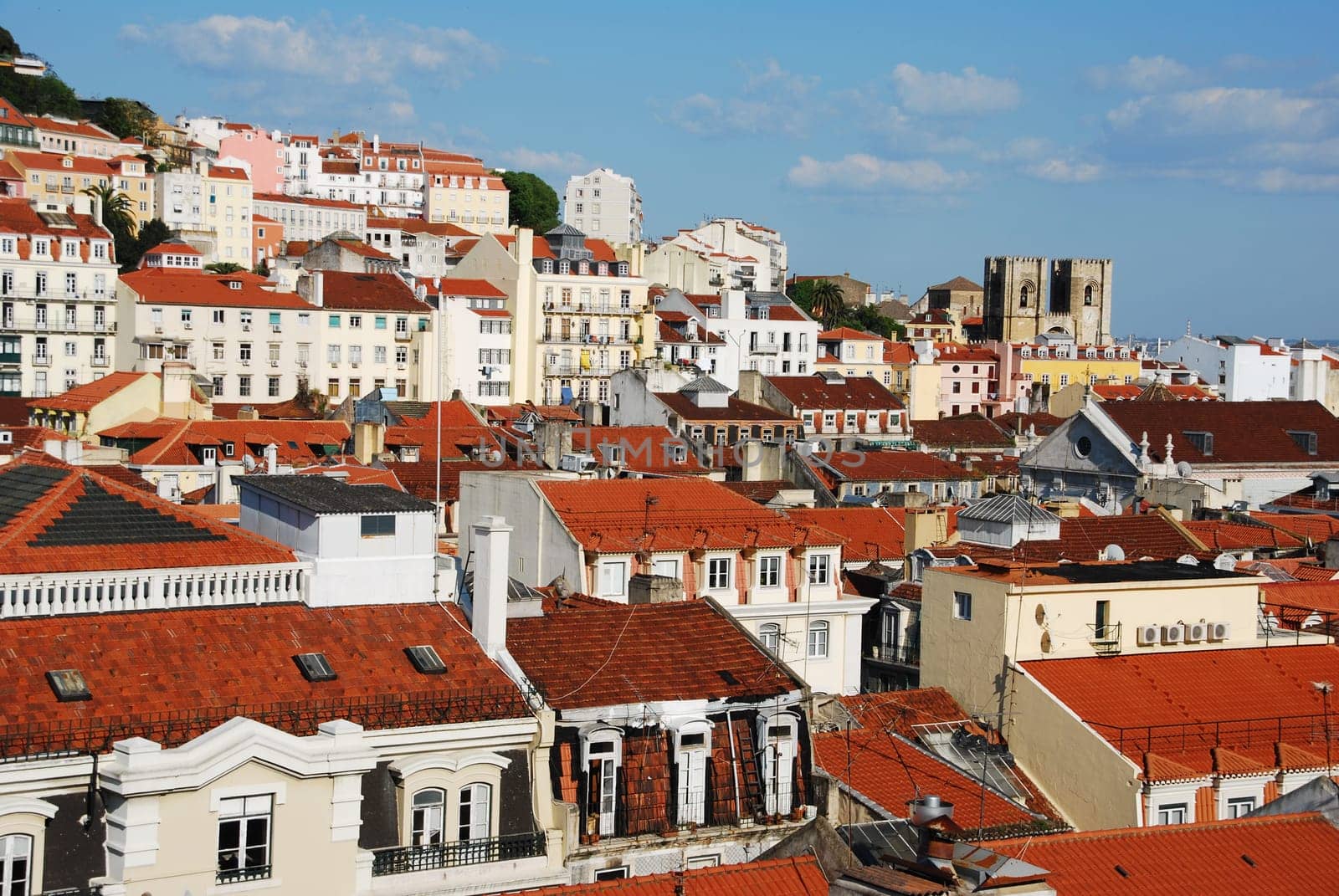 beautiful cityscape of Lisbon with Sé Cathedral, Portugal