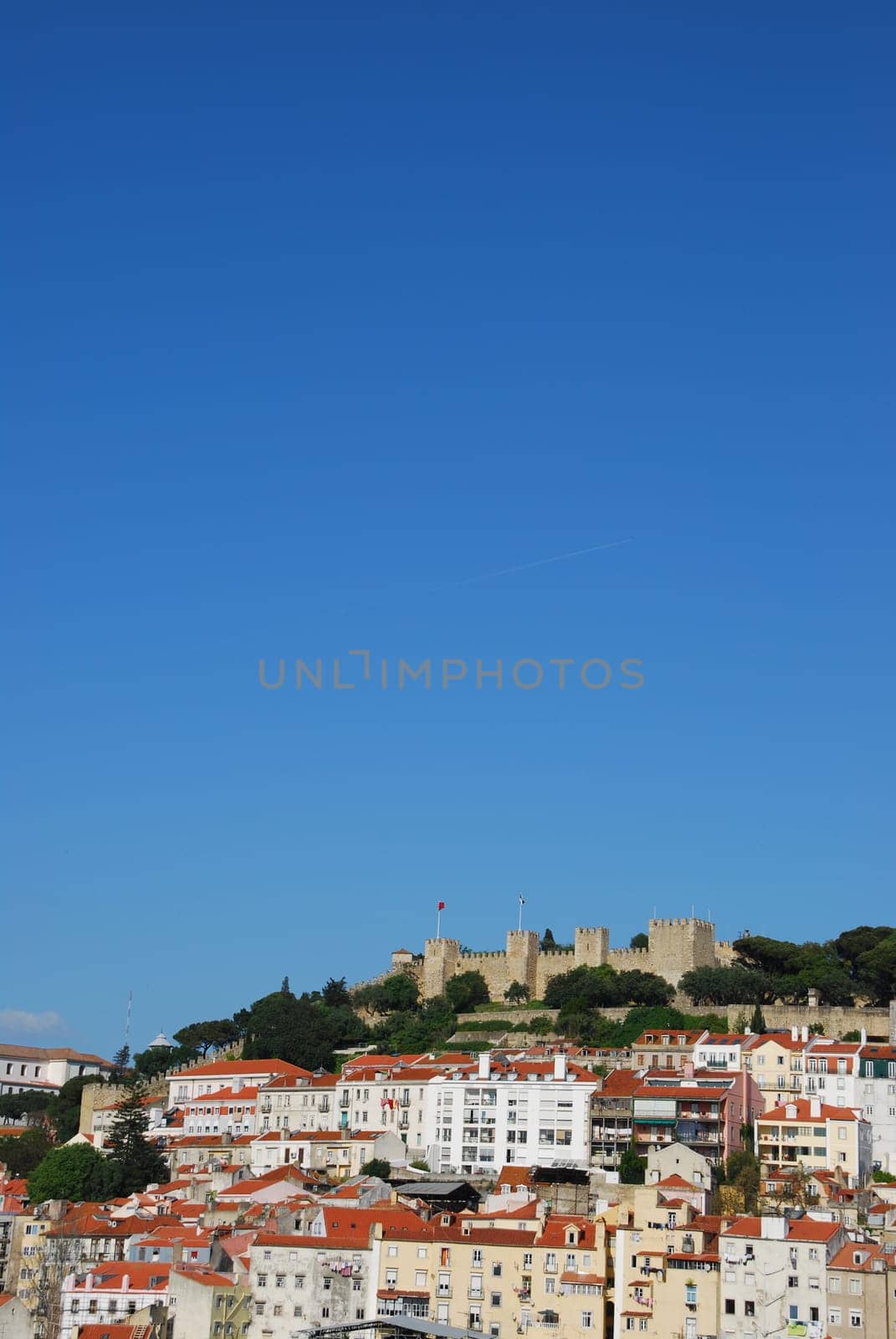 beautiful cityscape of Lisbon with Sao Jorge Castle, Portugal