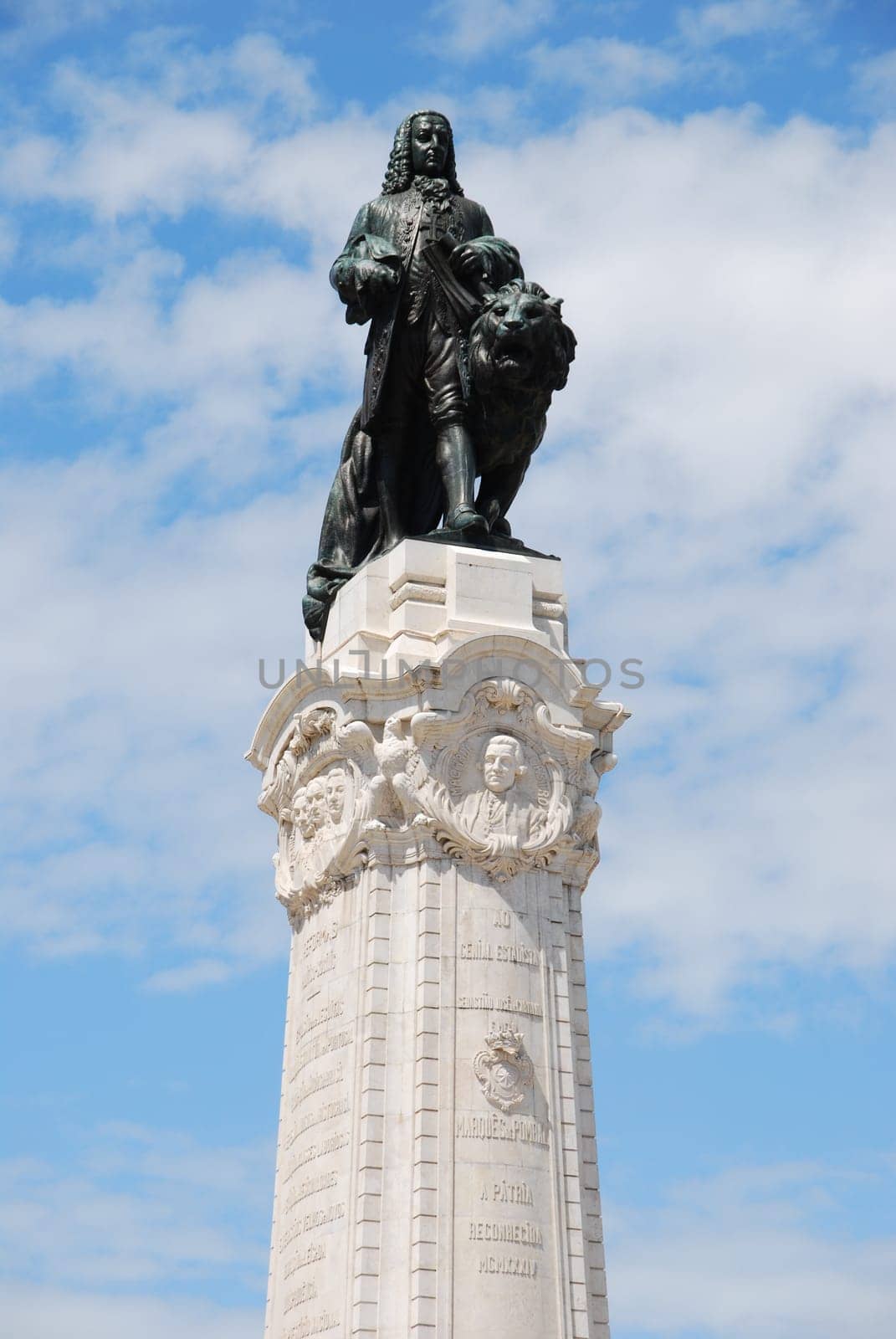 famous Marques do Pombal statue Lisbon, Portugal