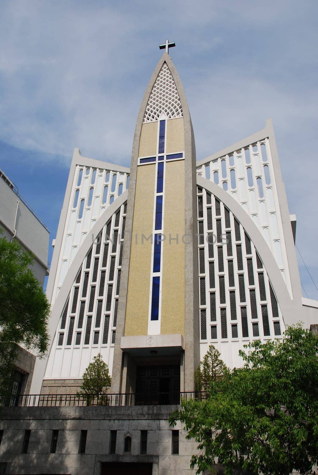 beautiful Nossa Senhora Auxiliadora church in Prazeres, Lisbon (Portugal)