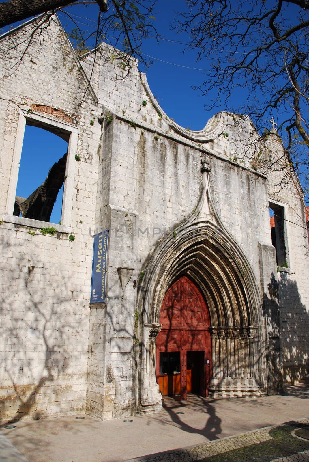 famous Carmo Church ruins after the earthquake in 1755 in Lisbon, Portugal