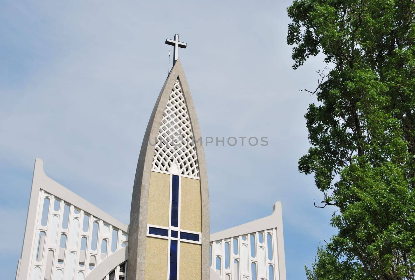 beautiful Nossa Senhora Auxiliadora church in Prazeres, Lisbon (Portugal)