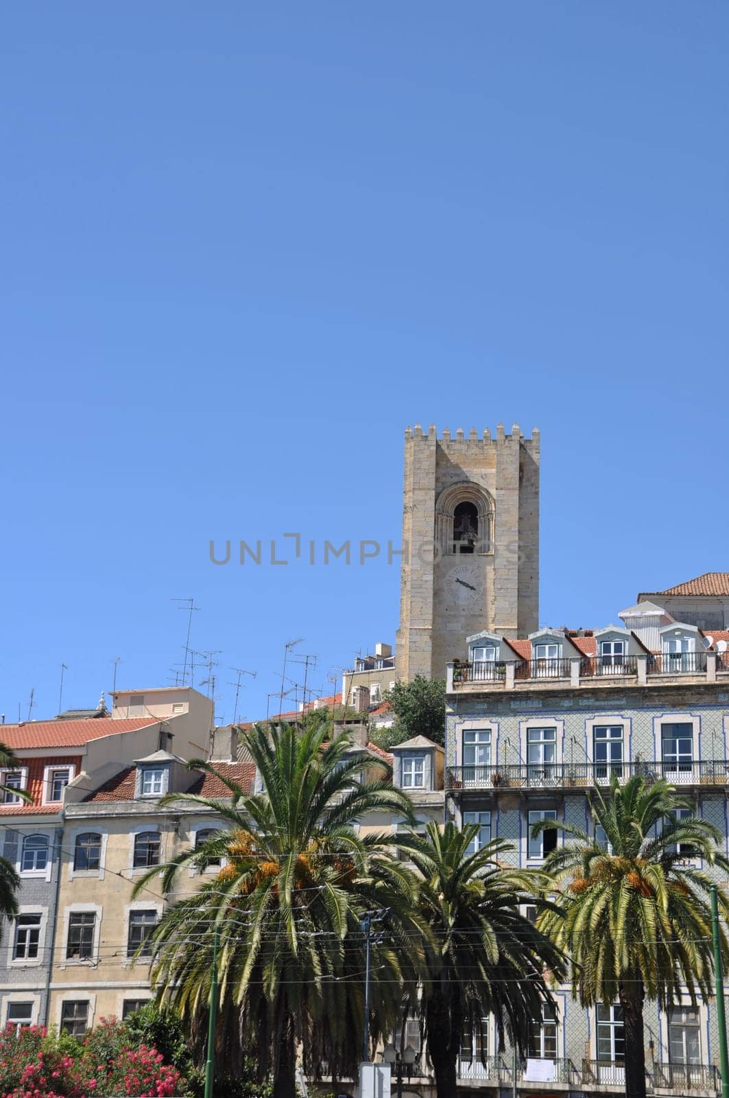 beautiful cityscape with Se Cathedral in Lisbon, Portugal