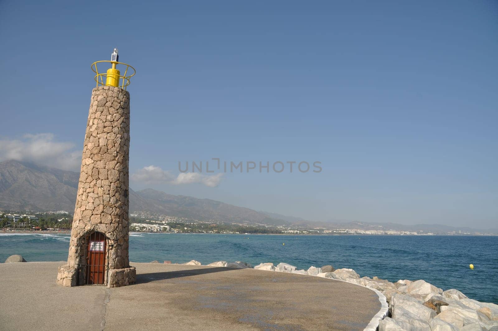 famous lighthouse in Puerto Banus (Marbella), Spain
