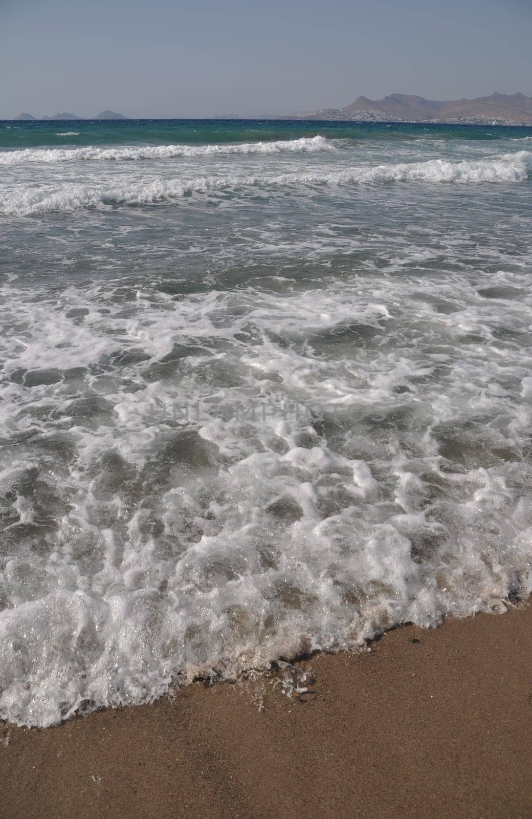 beautiful beach in Kos, Greece (Turkey on the background)
