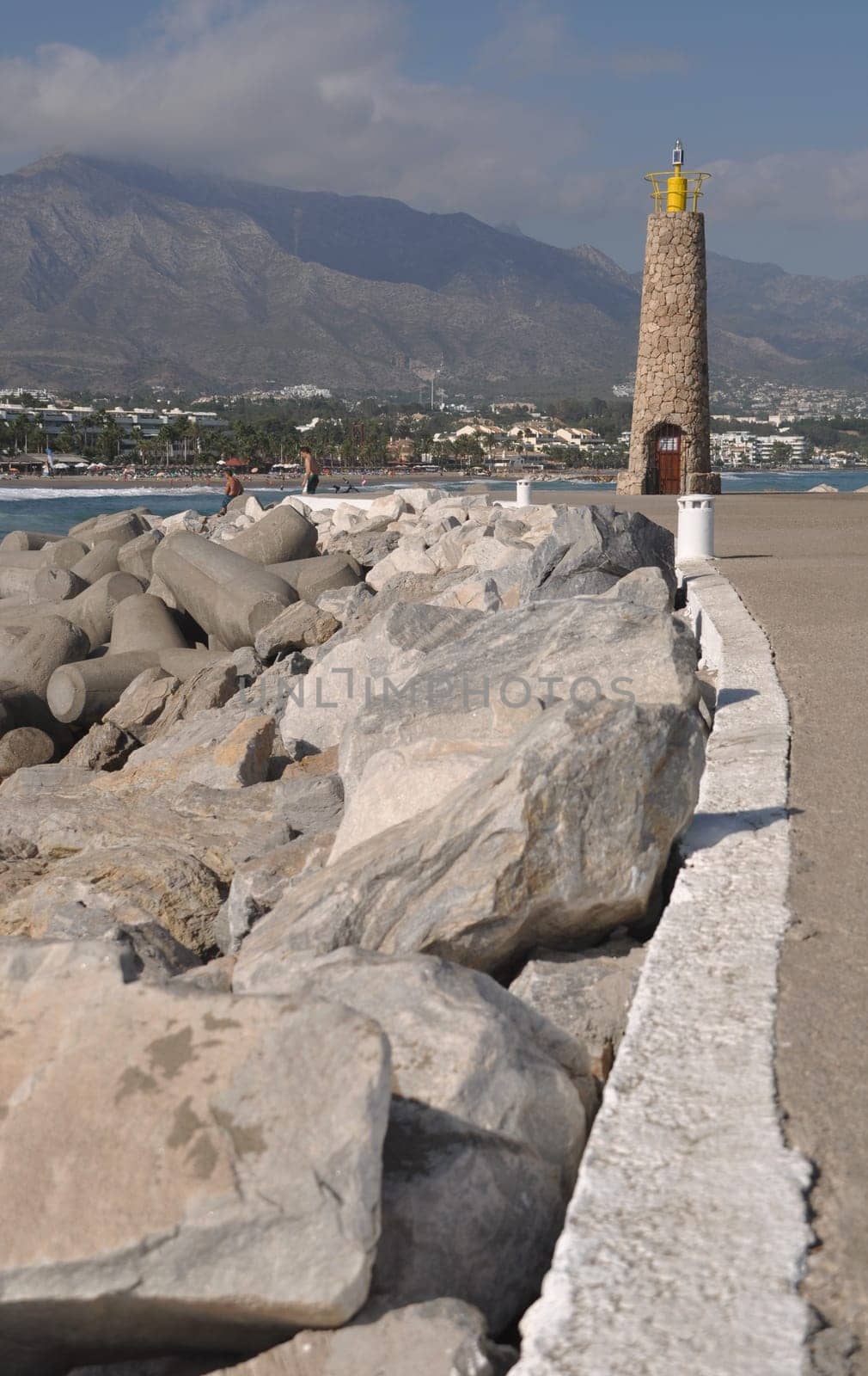 famous lighthouse in Puerto Banus (Marbella), Spain