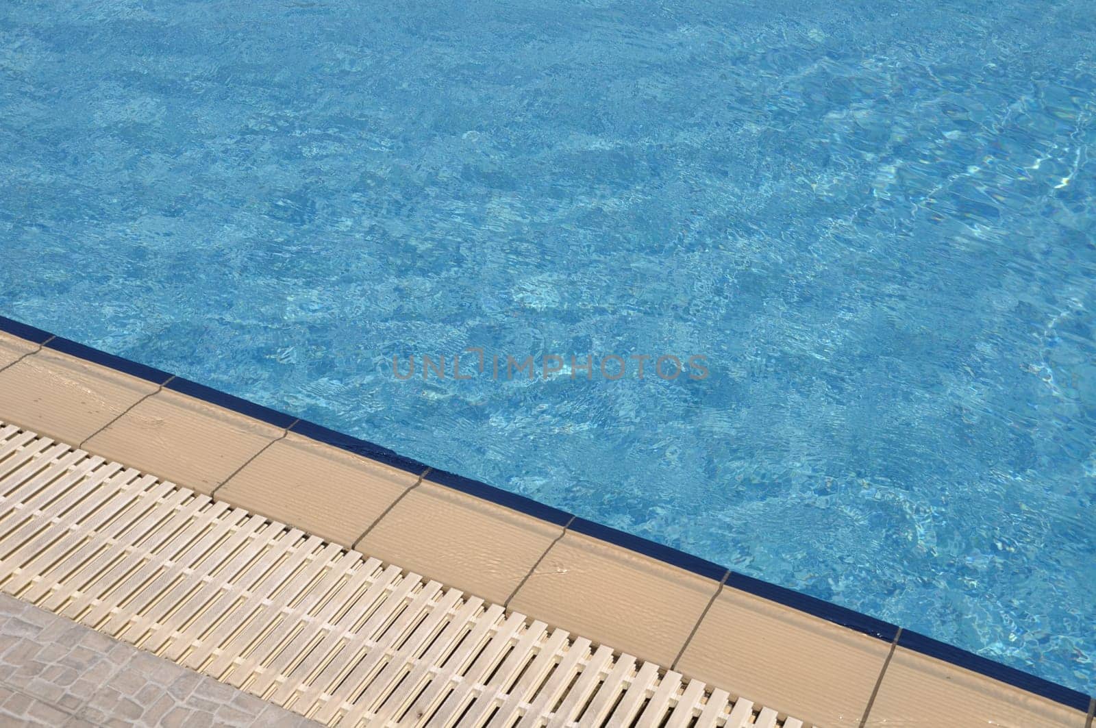 blue and vibrant swimming pool side