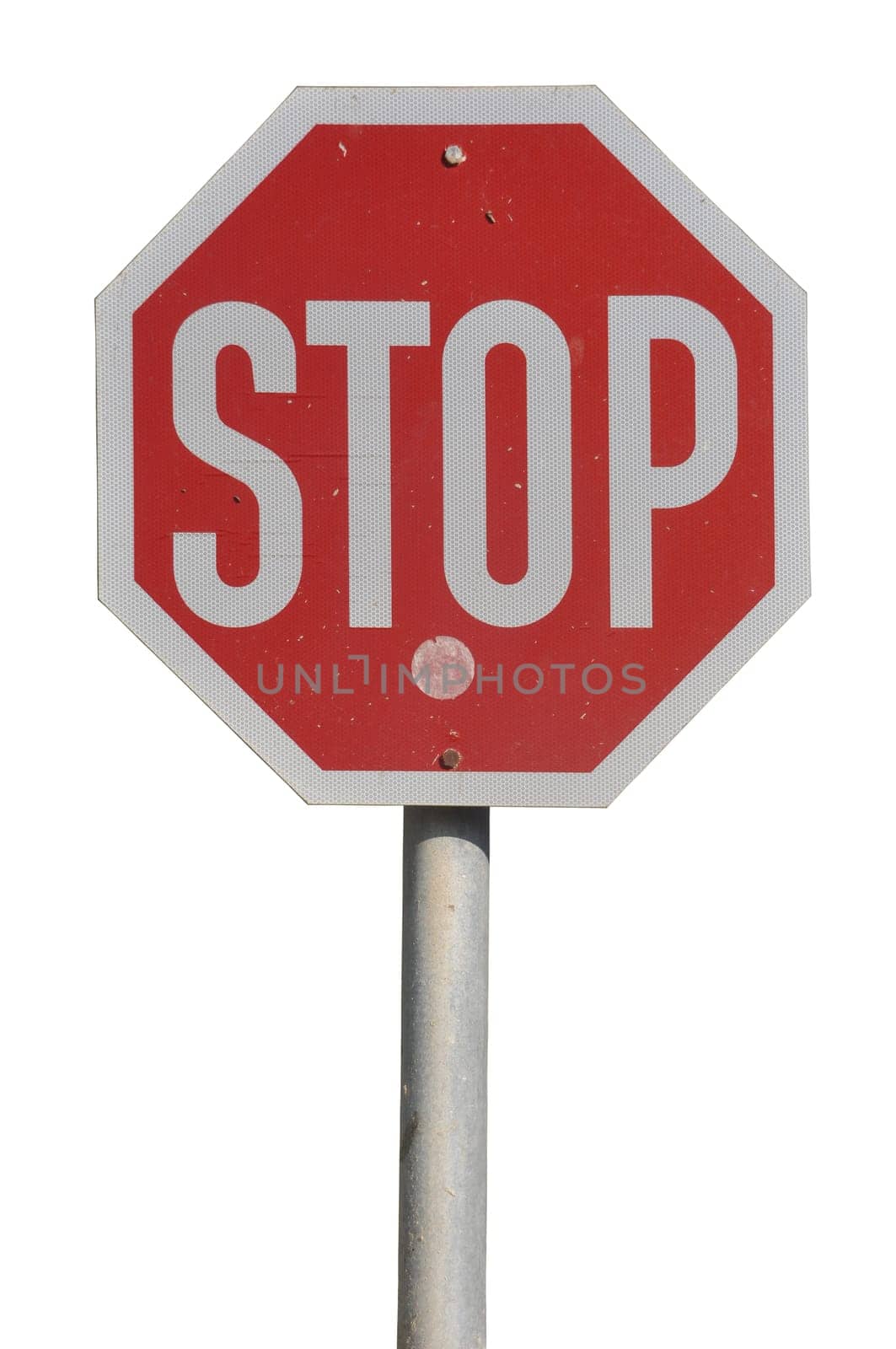 stop road sign isolated on white background