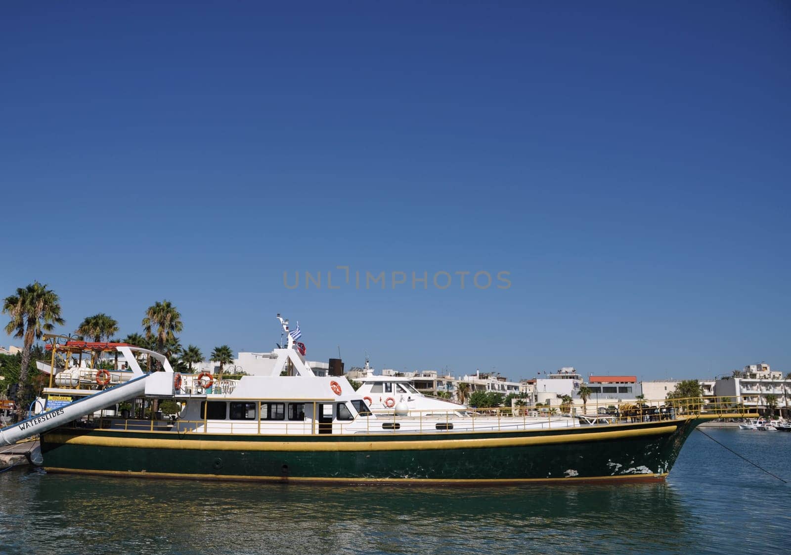antique yacht at Kos harbour, Greece