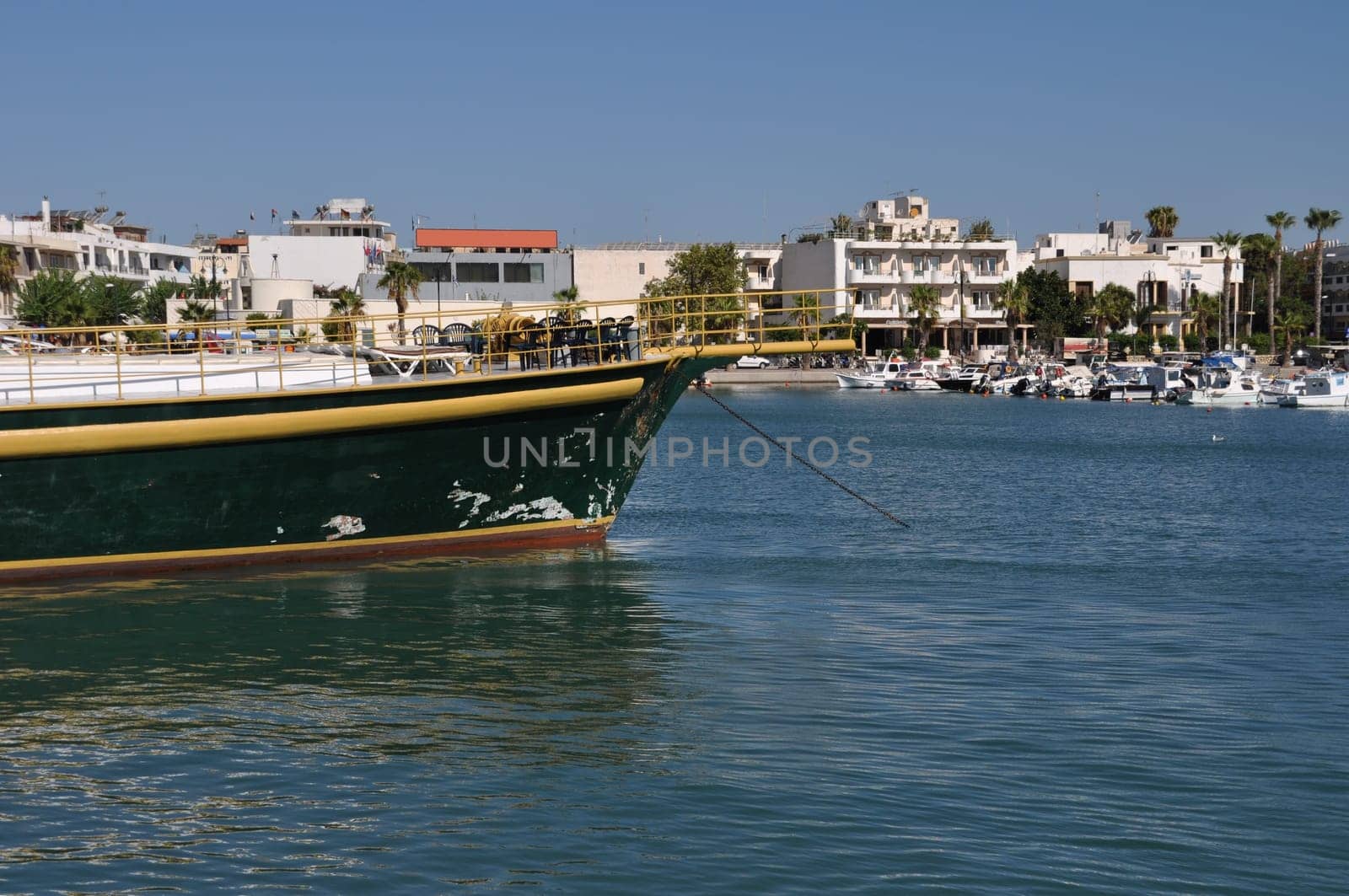 antique yacht at Kos harbour, Greece