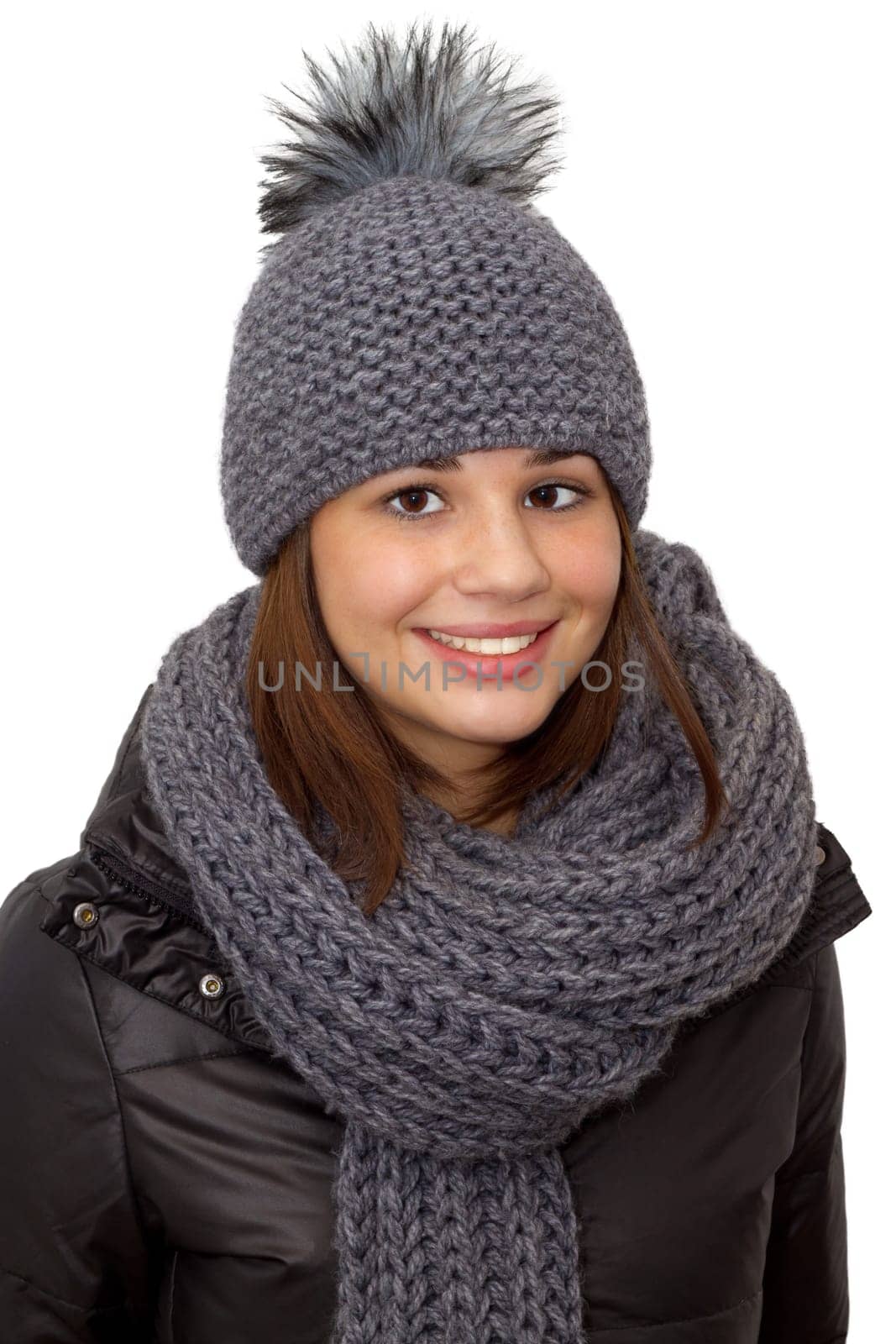 Young woman in winter clothes