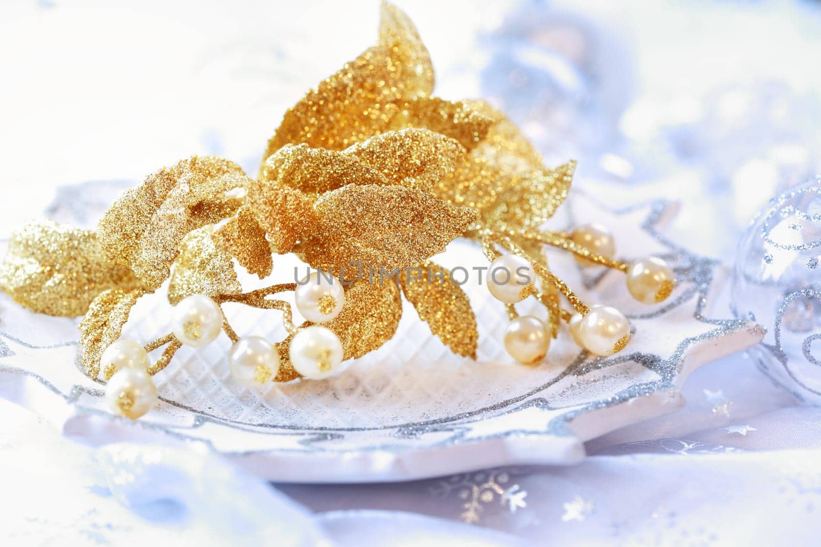 Christmas decoration in golden tone