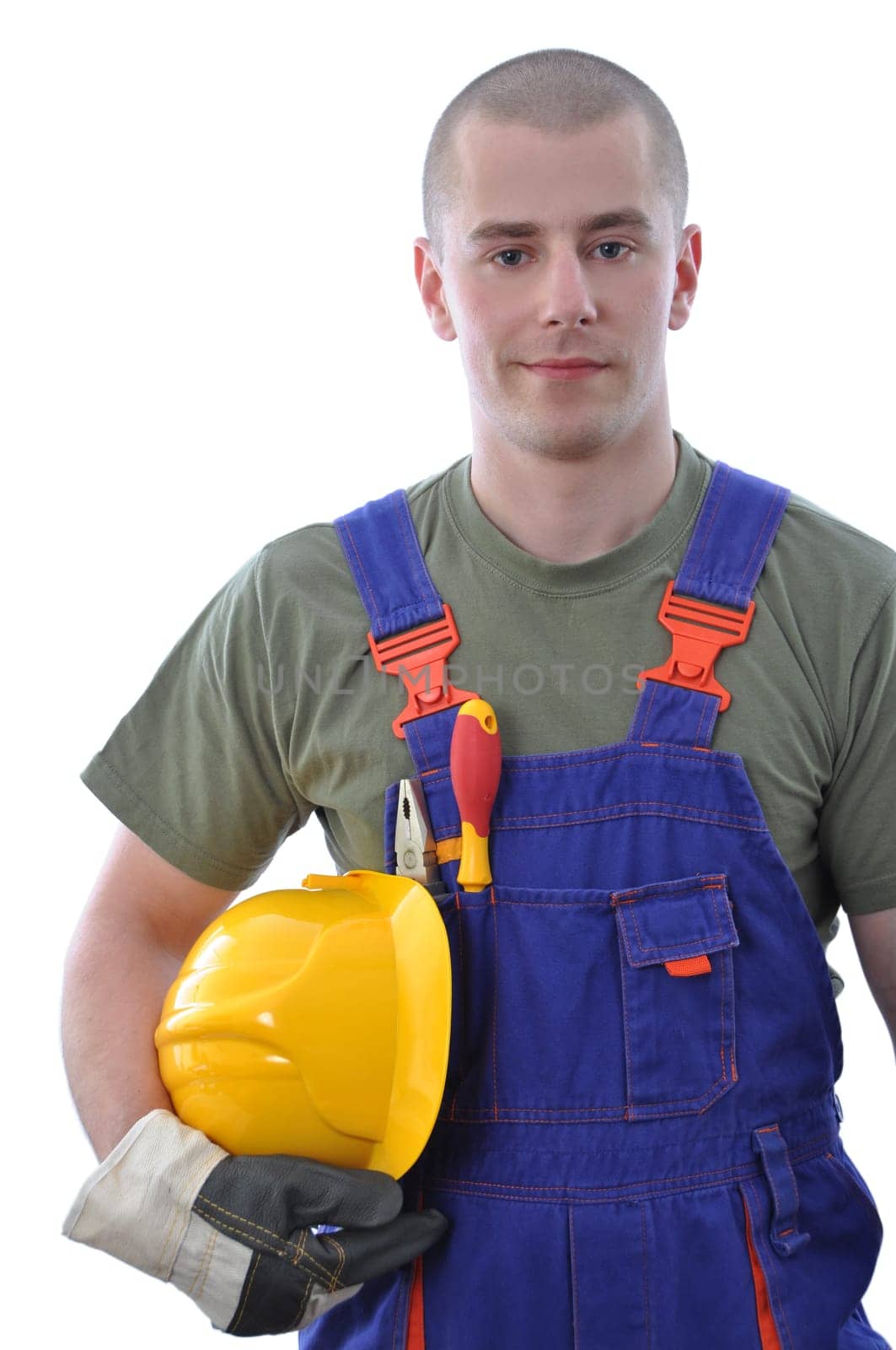 construction worker isolated on white background