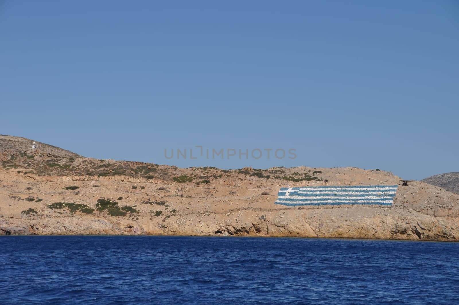 national flag on a greek island (defensive territory from Turkey invasions)
