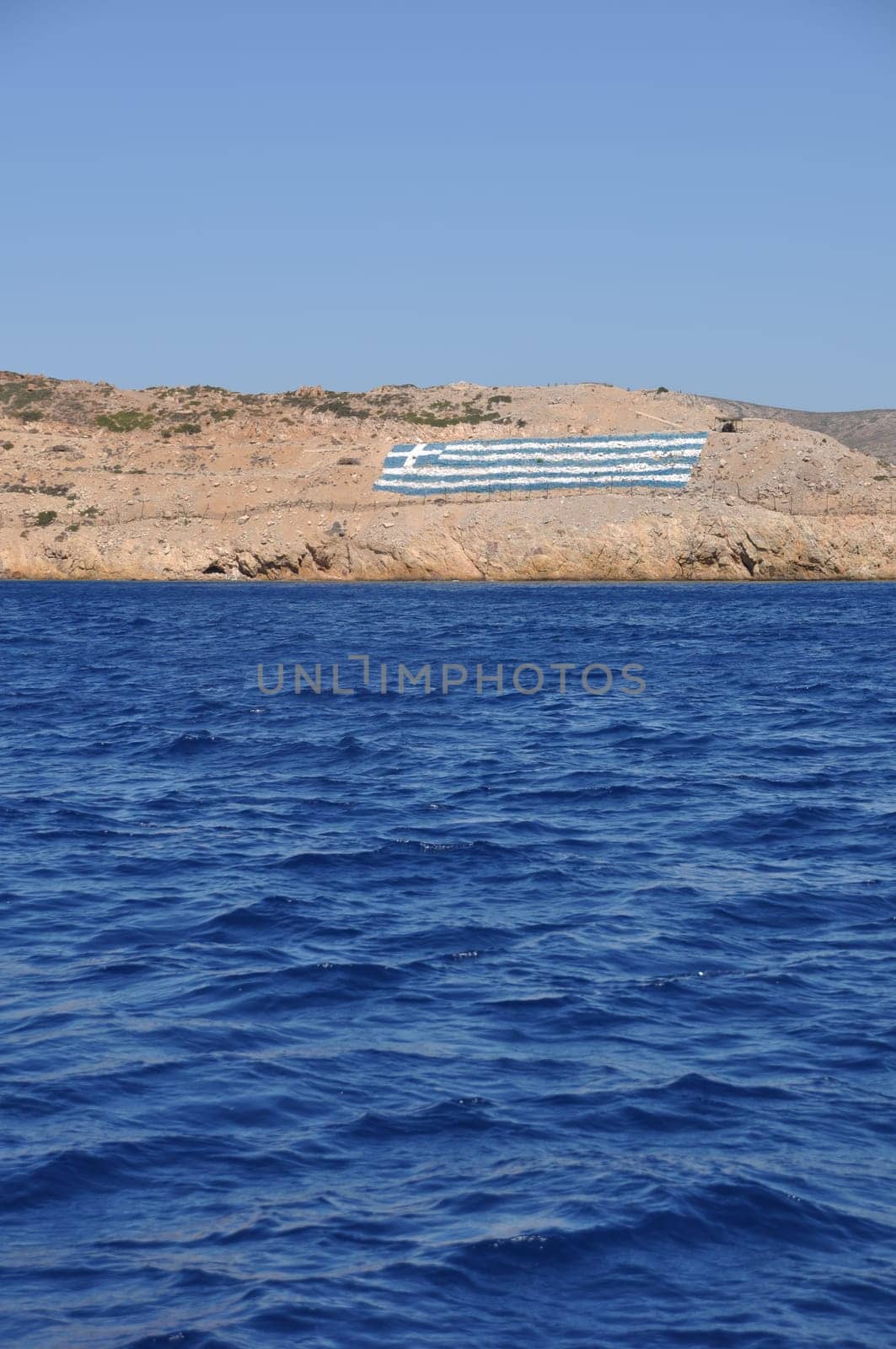 national flag on a greek island (defensive territory from Turkey invasions)