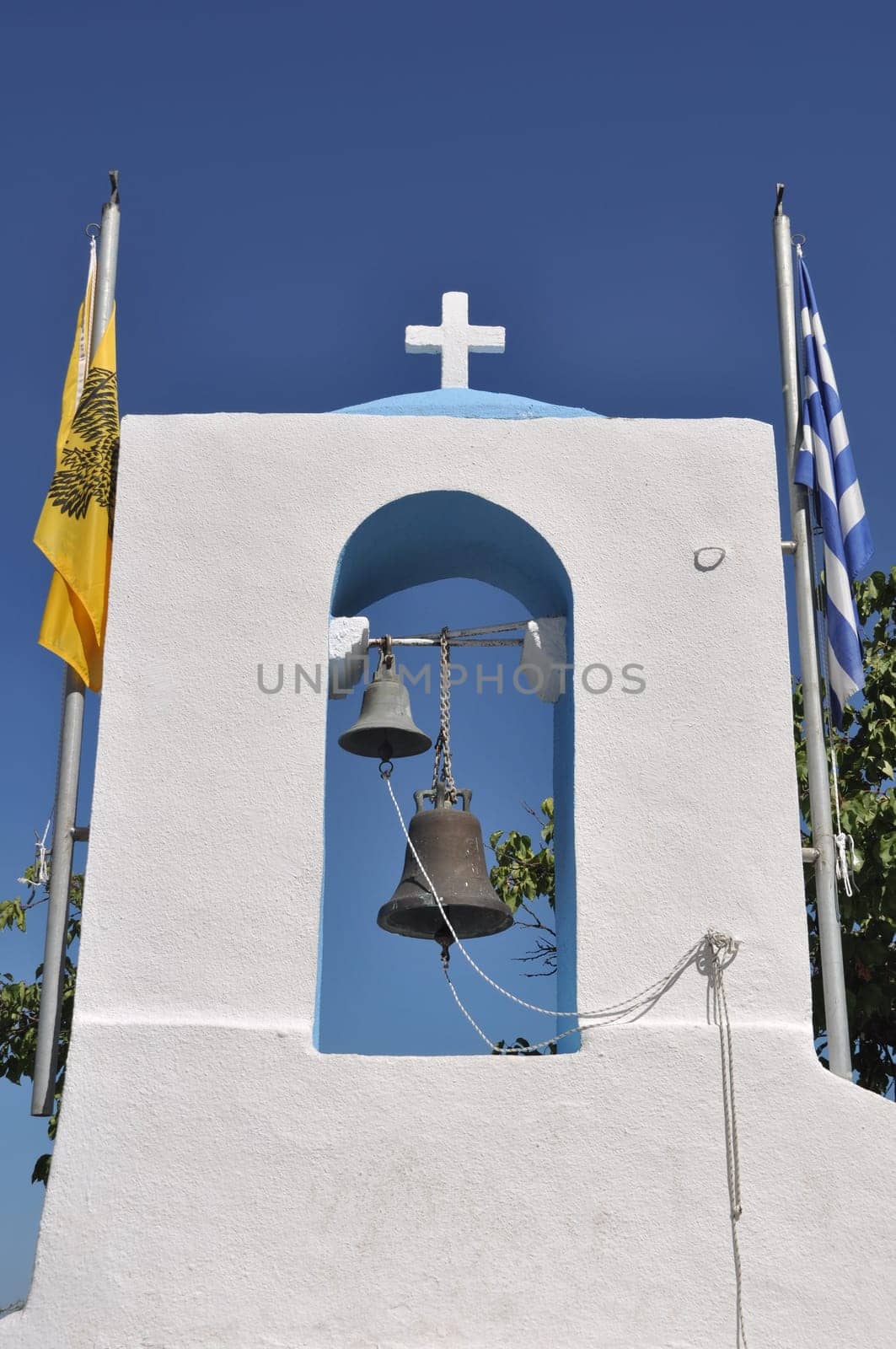 gorgeous greek belfry of a church in Zia village (Kos island), Greece