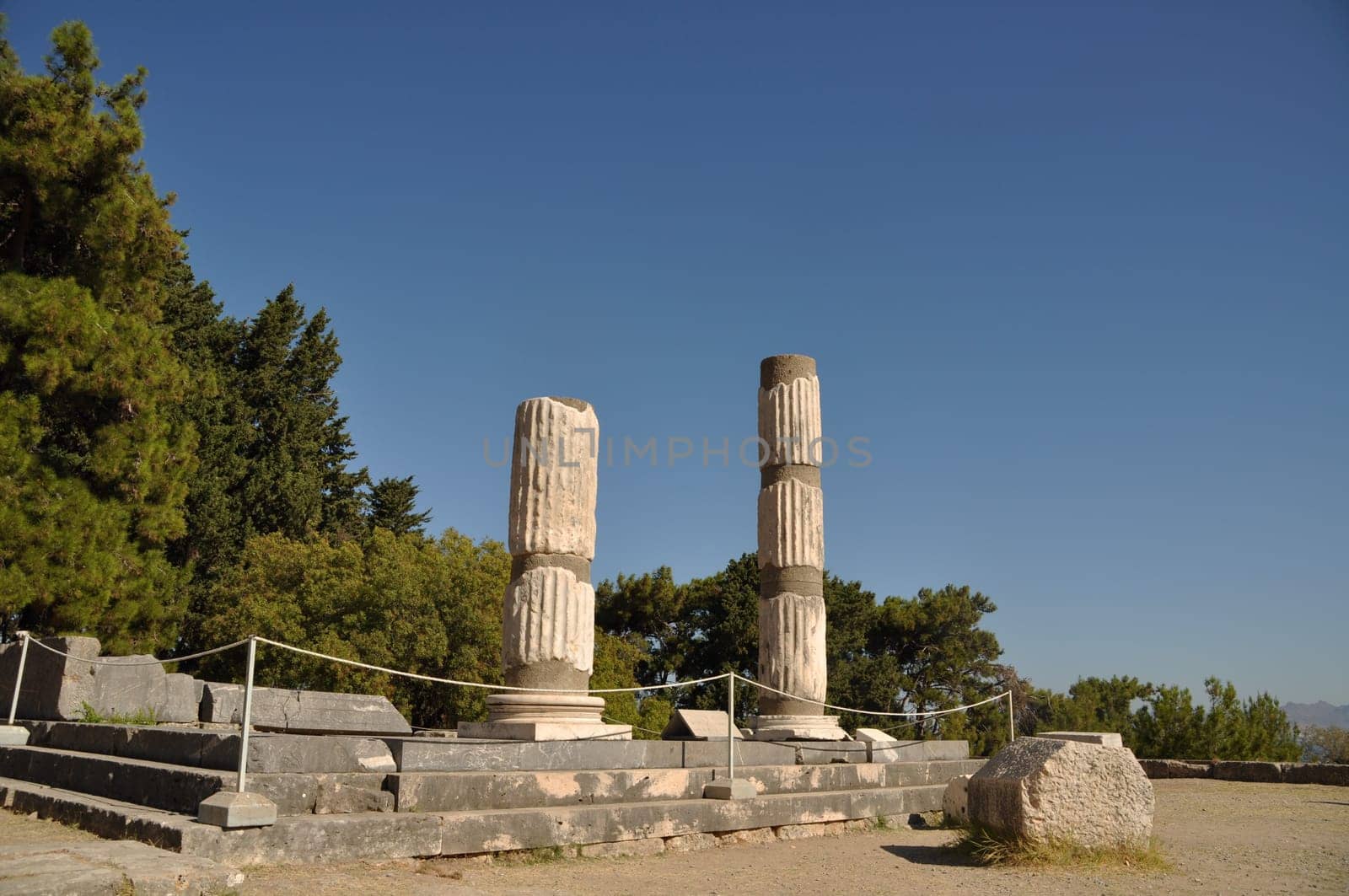 historical ruins of Asclepieion, ancient Hospital made by Hippocrates in Kos, Greece