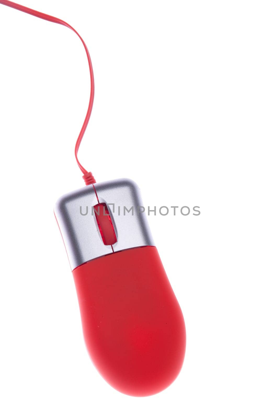 small orange computer mouse (isolated on white background)