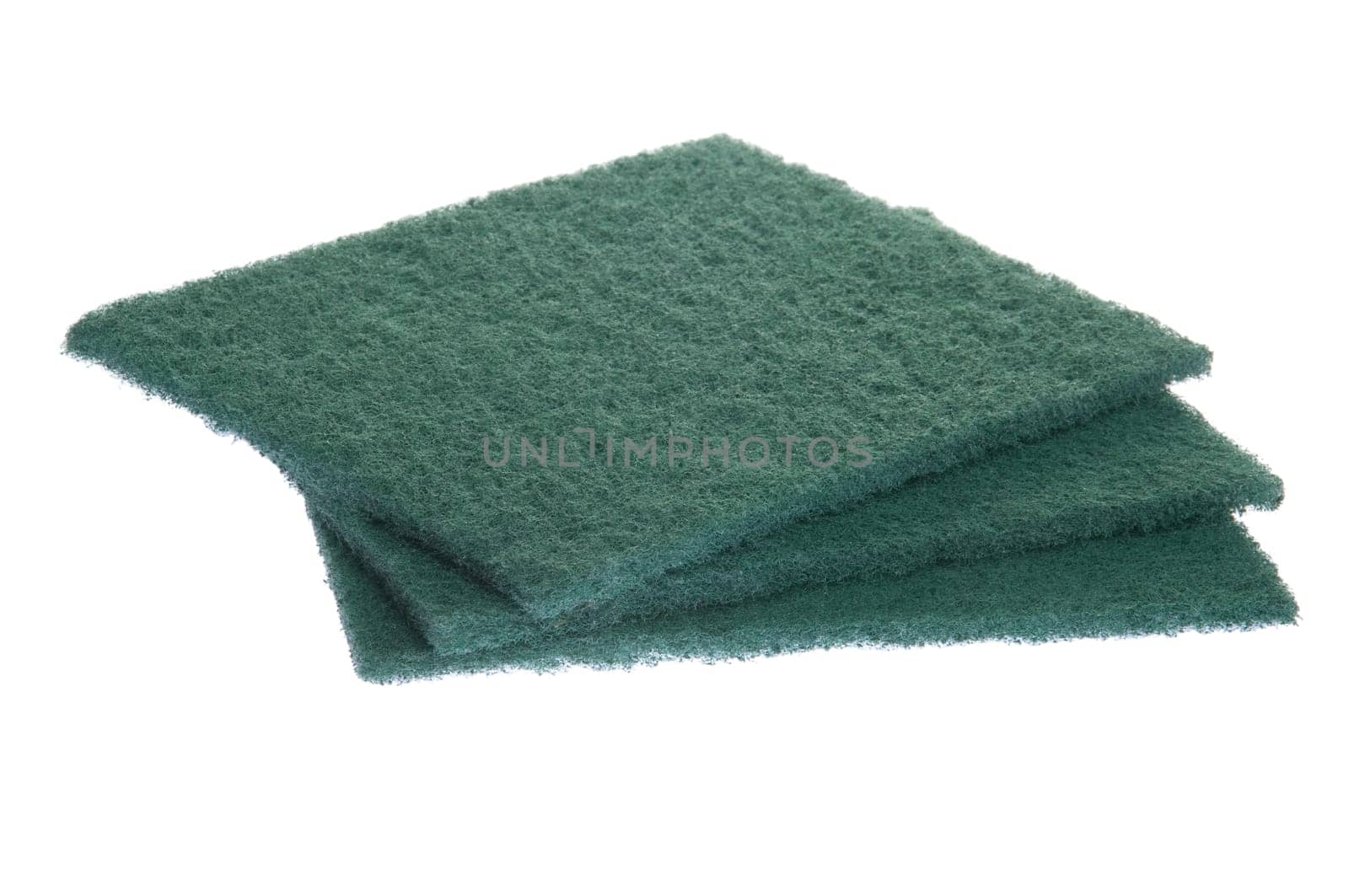 green kitchen sponges cloth isolated on white background